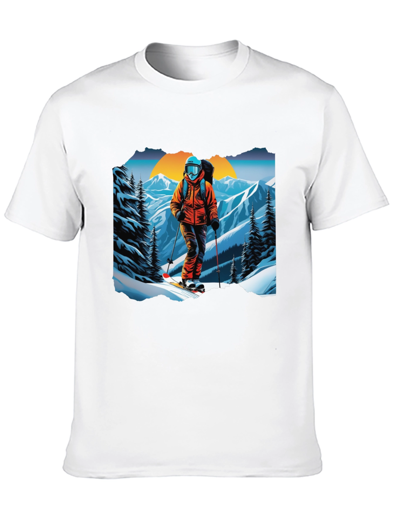 Black Ski Graphic Tee - Mountain Adventure Shirt view 10