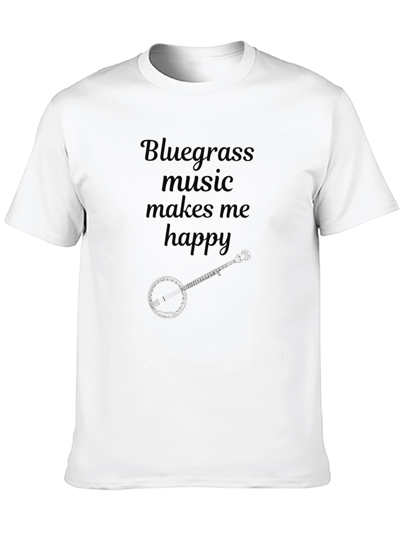 Black Bluegrass Music Makes Me Happy Black T-Shirt view 10