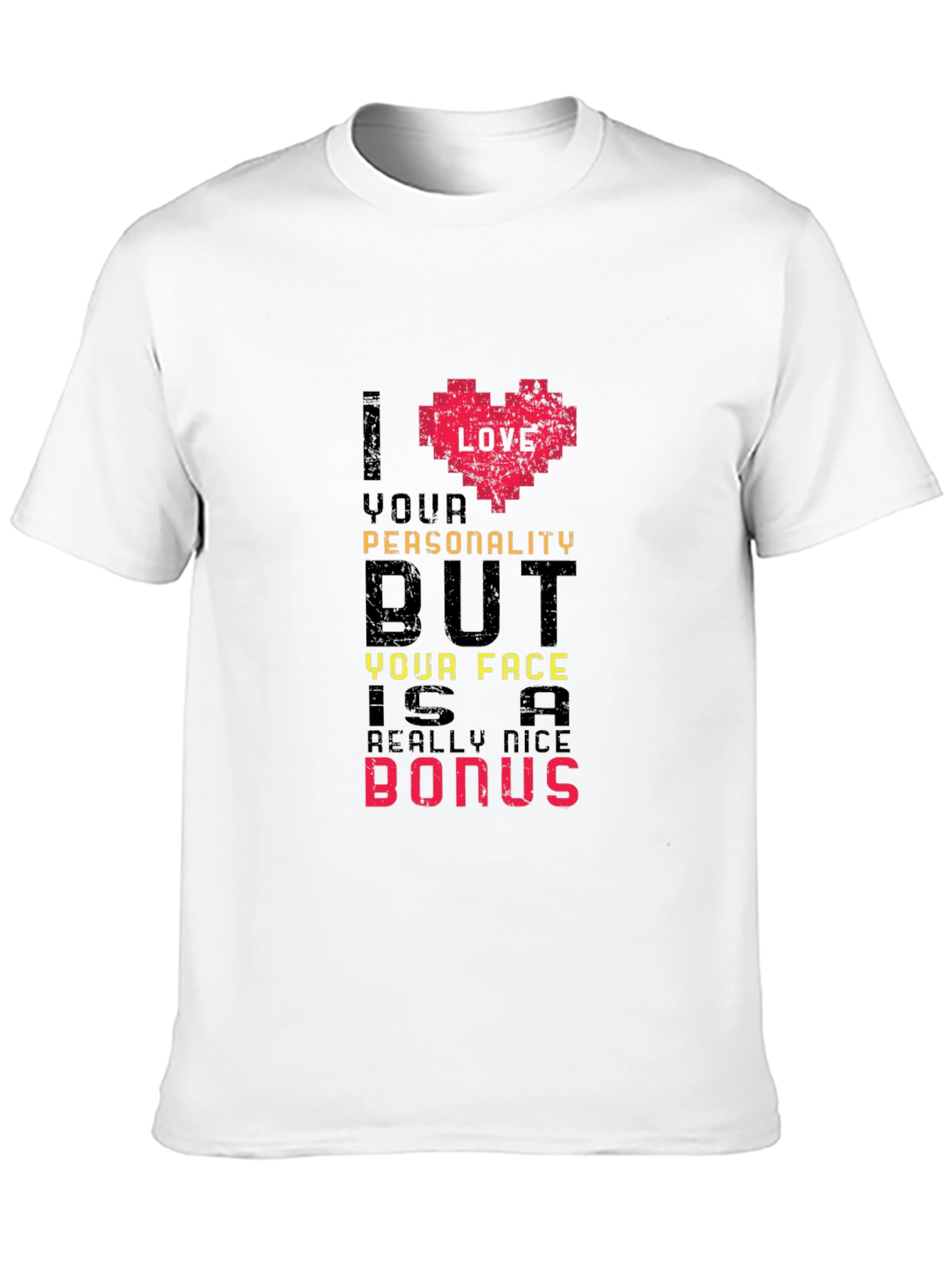 Black Humorous "I Love Your Personality" Graphic Tee view 10
