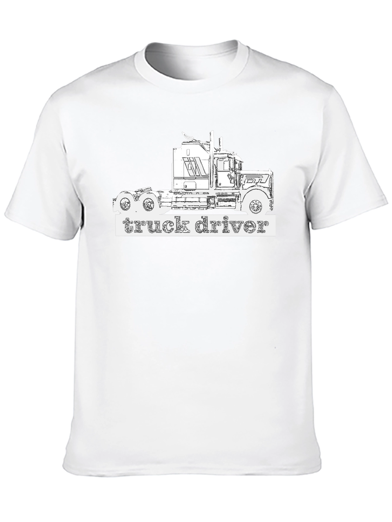 Black Truck Driver T-Shirt - Black Graphic Tee view 10