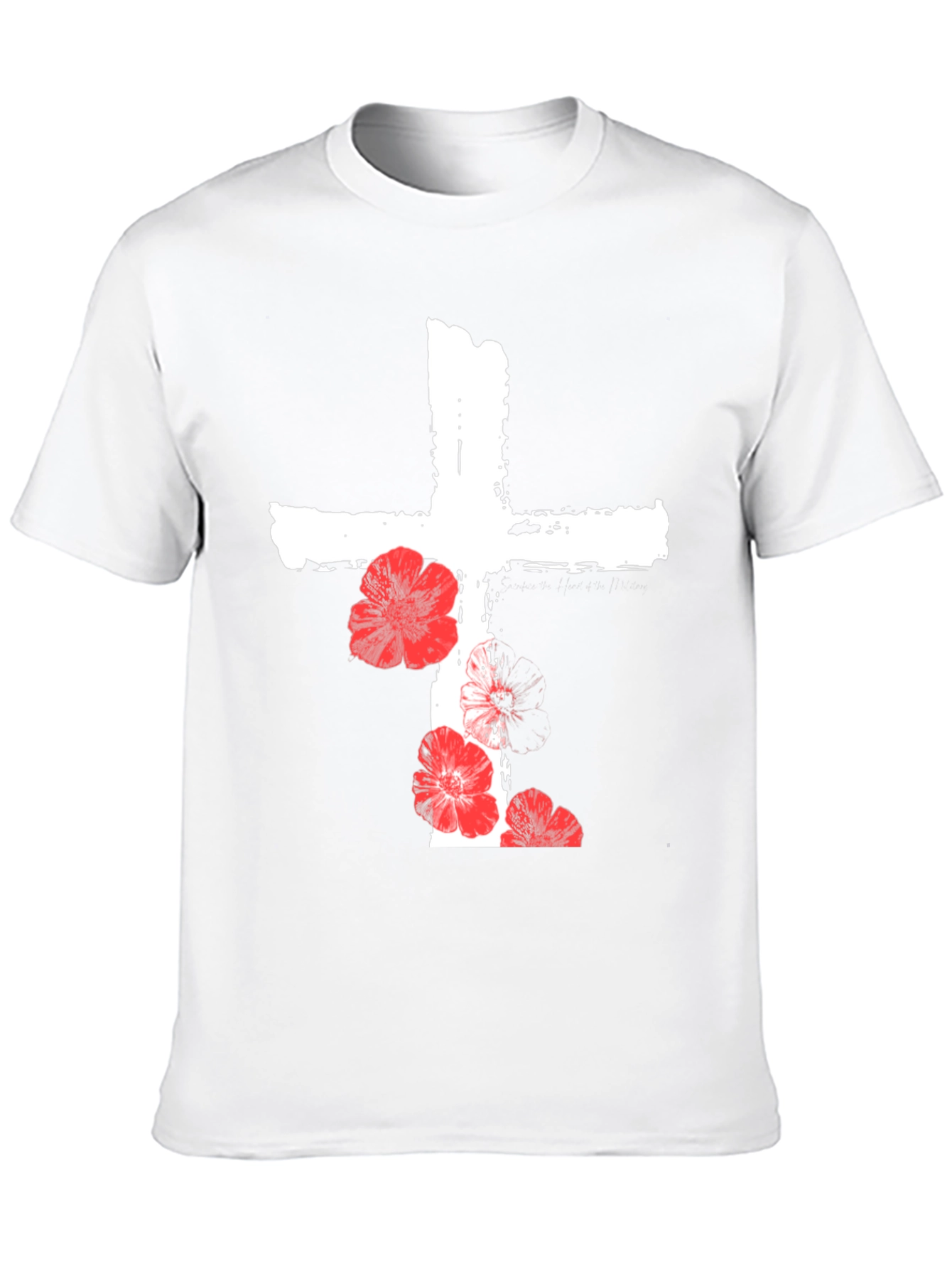 Black Floral Cross Graphic T-Shirt - Black view 10