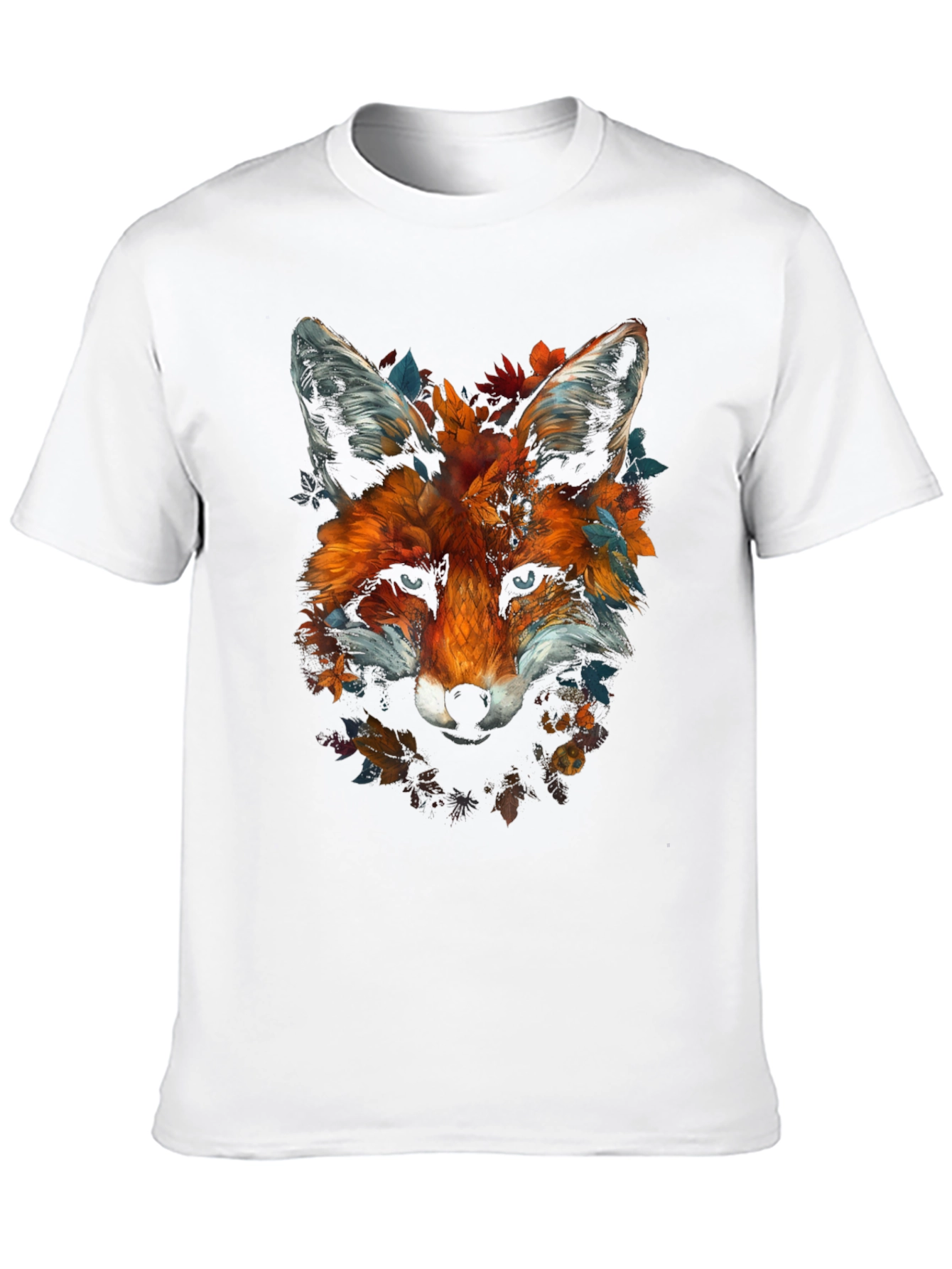 Black Fox Floral Graphic Tee - Unique Animal Design view 10