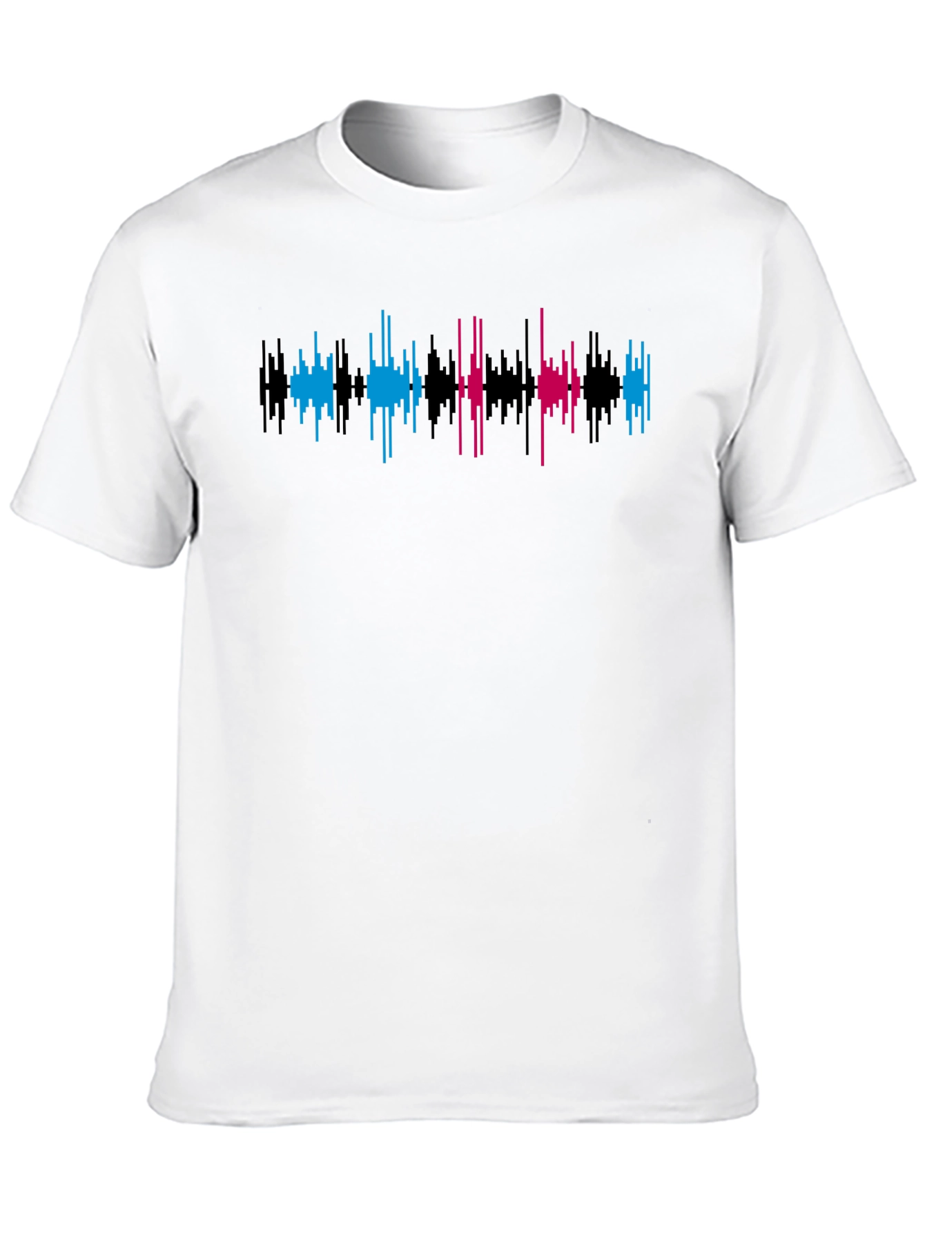 Black Soundwave Graphic Tee - Black Crew Neck T-Shirt view 10