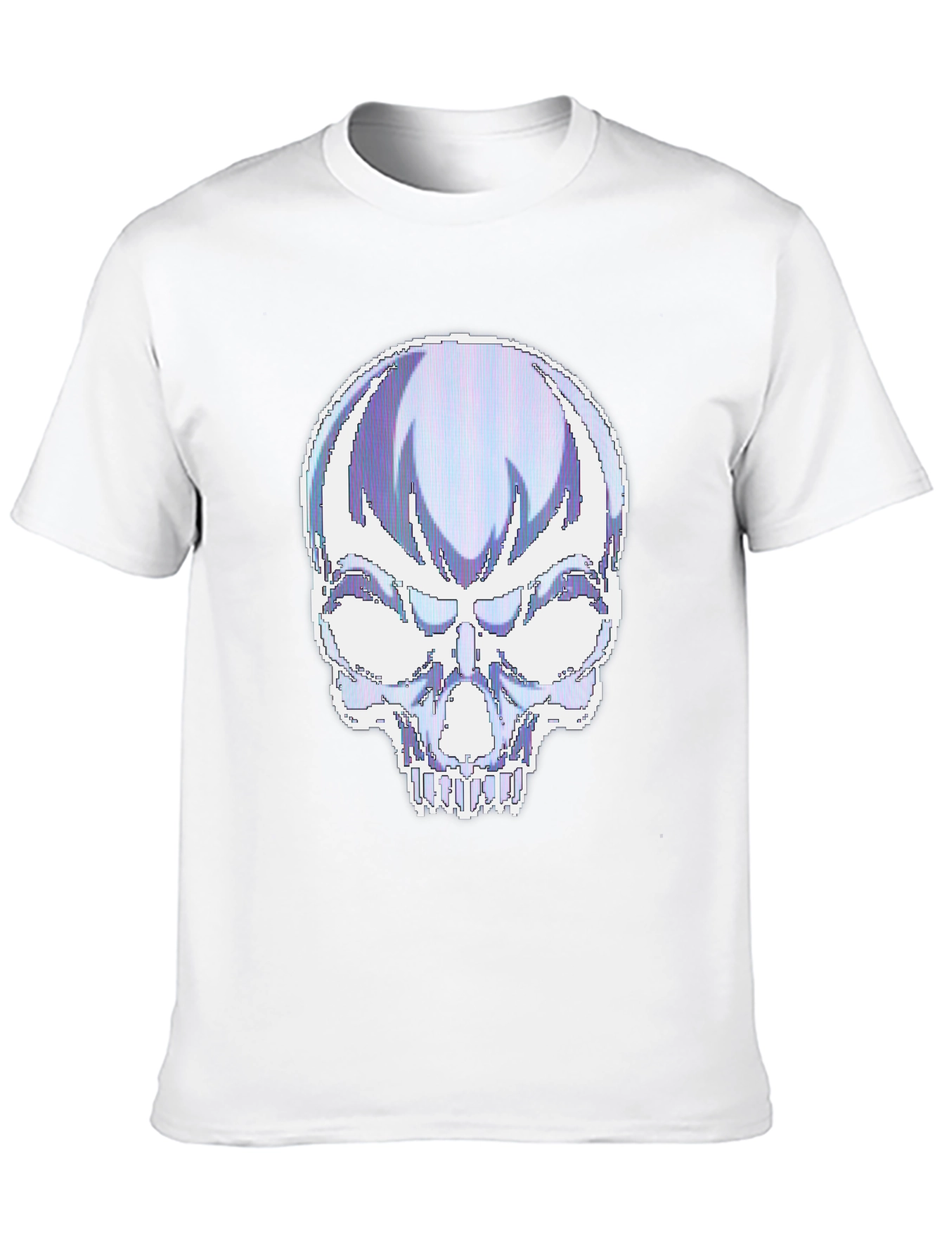 Black Pixelated Skull Graphic T-Shirt view 10