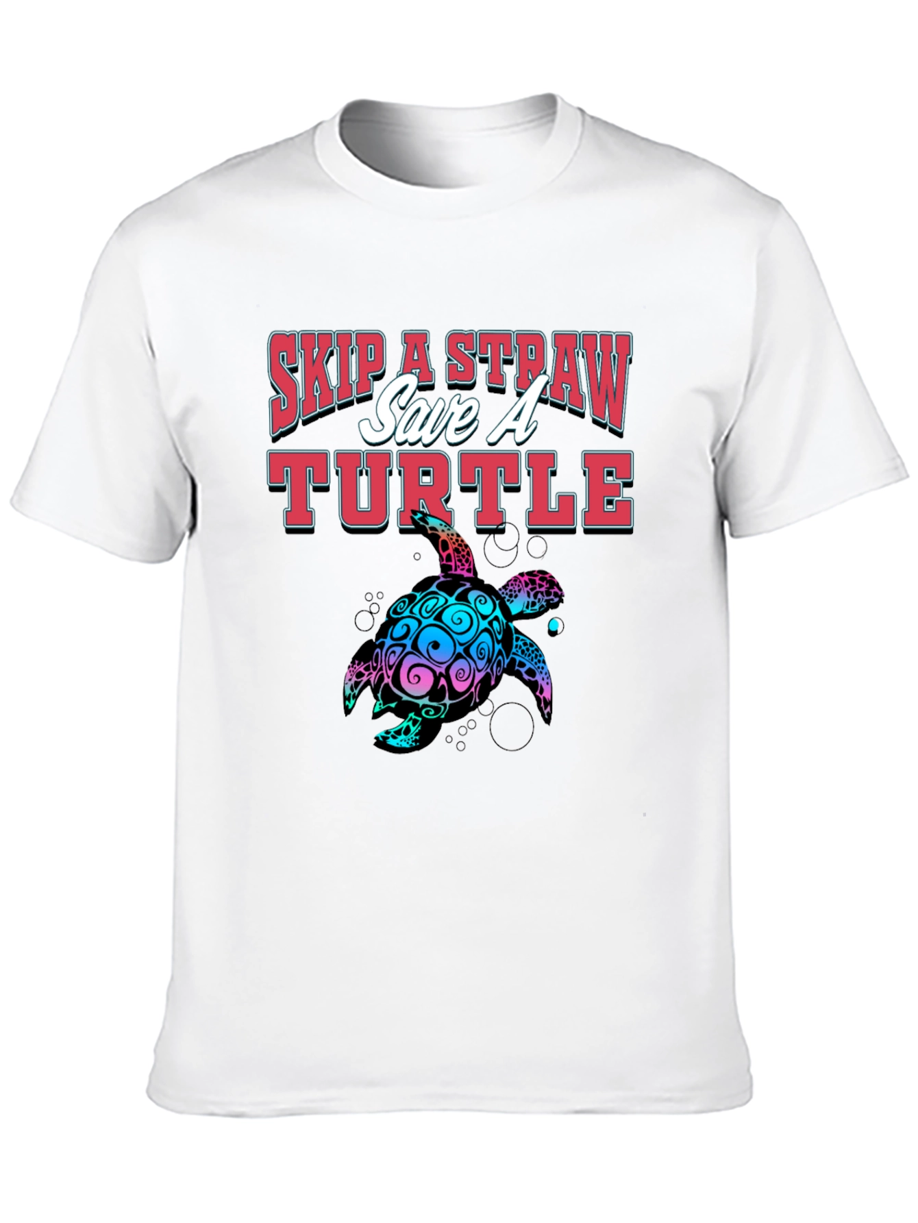 Black Skip A Straw Save A Turtle Graphic T-Shirt view 10
