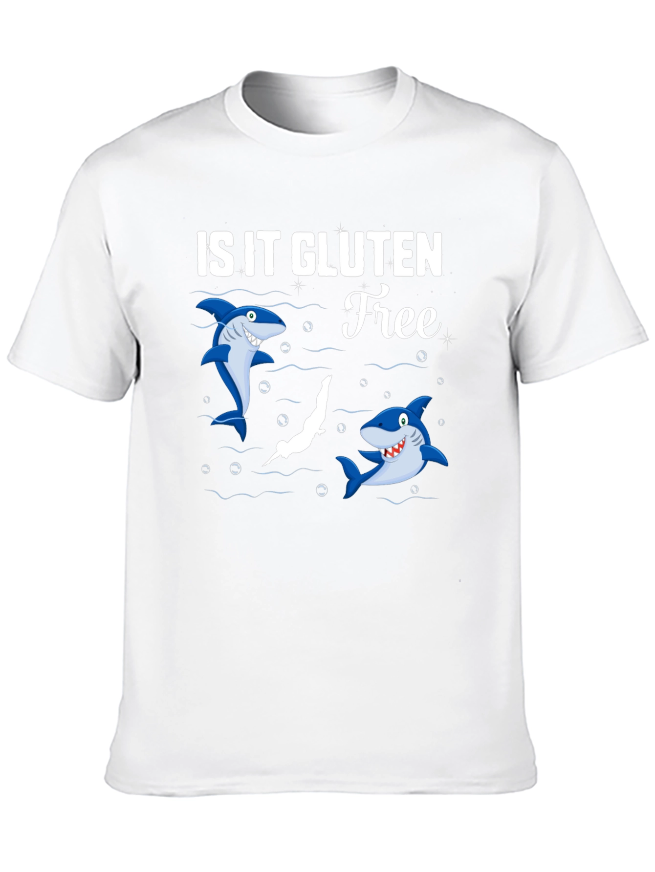 Black Is It Gluten Free T-Shirt Funny Shark Diver Tee view 10