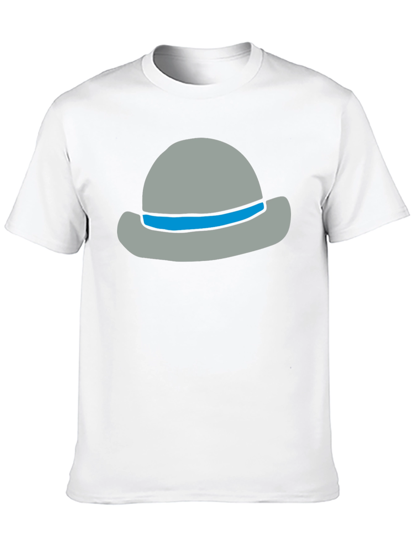 Black Stylish Cartoon Hat Graphic Tee - Unisex Cotton Blend view 10