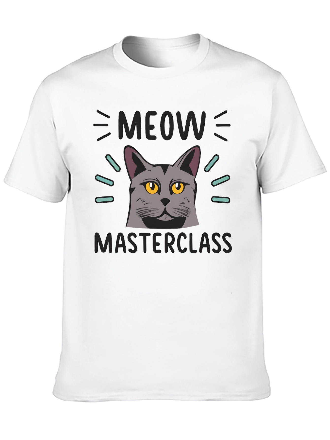 Black Meow Masterclass Cat Graphic Black T-Shirt view 10
