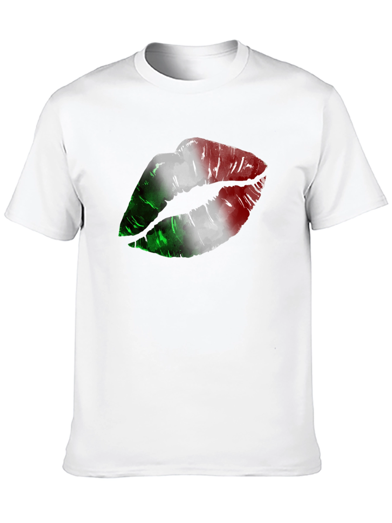Black Italian Flag Lips Graphic T-Shirt view 10