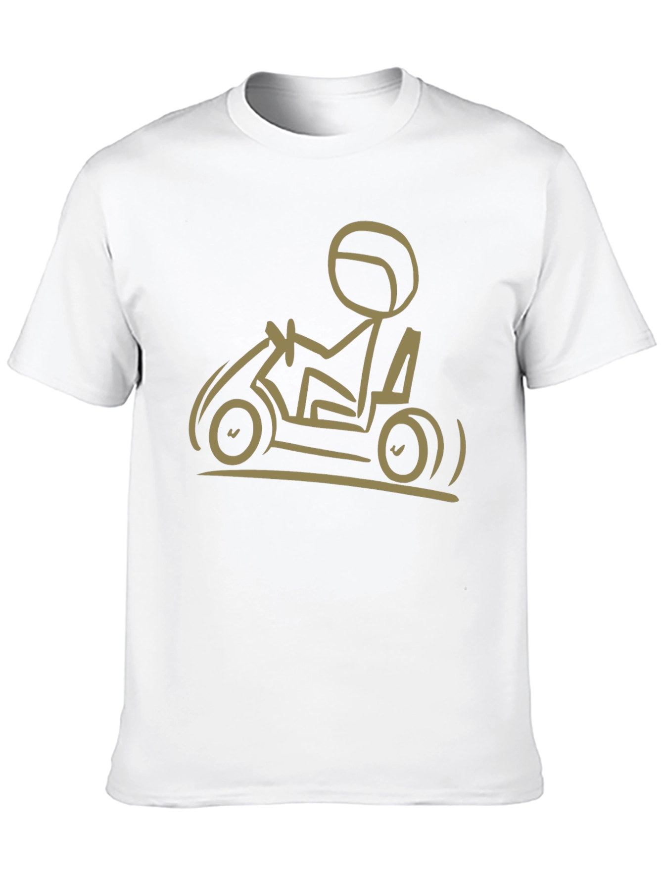 Black Go-Karting T-Shirt: Stick Figure Racer Tee view 10