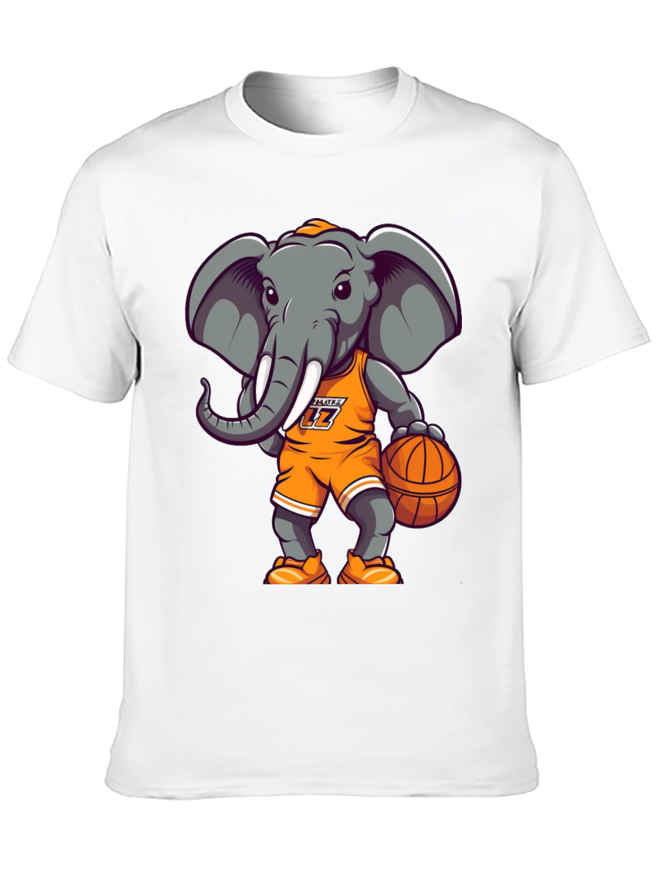 Black Cartoon Elephant Basketball T-Shirt view 10