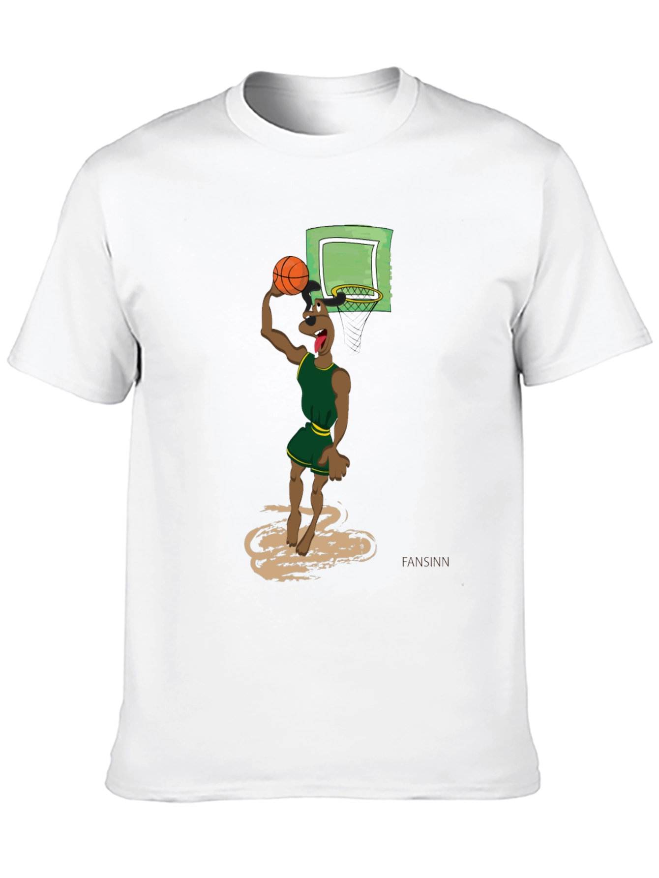 Black Cartoon Dog Basketball Graphic T-Shirt view 10