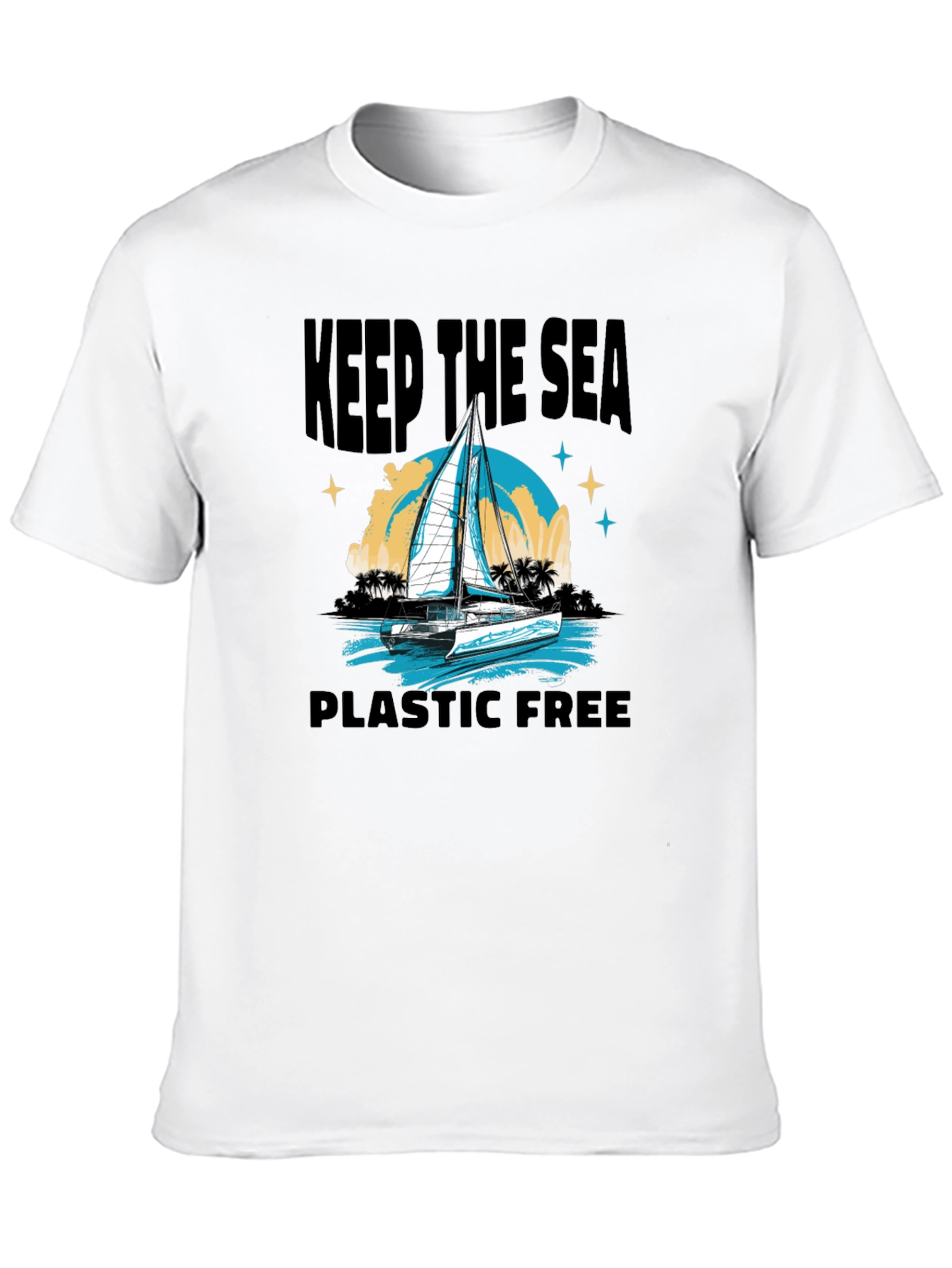 Black Keep The Sea Plastic Free Black T-Shirt view 10