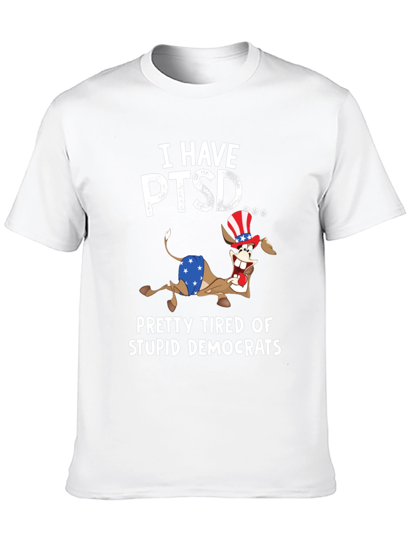 Black I Have PTSD Funny Political Slogan T-Shirt view 10