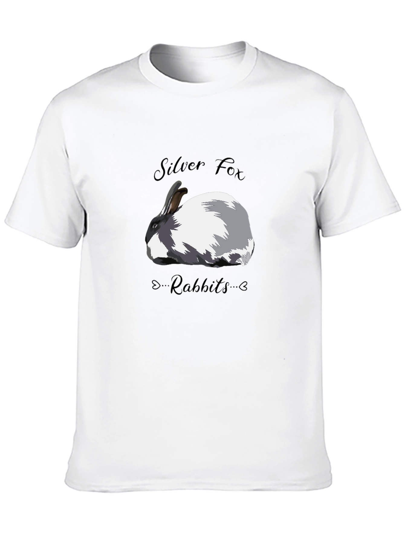Black Silver Fox Rabbit Graphic T-Shirt view 10