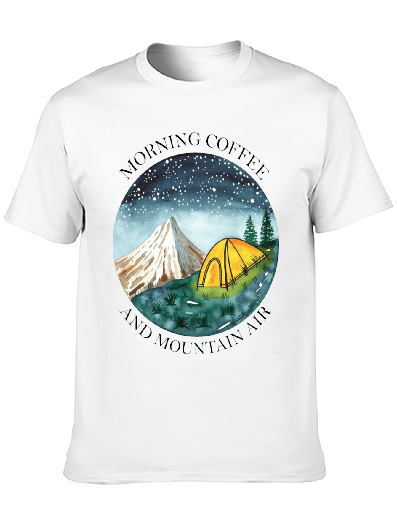 Black Morning Coffee & Mountain Air Graphic Tee view 10
