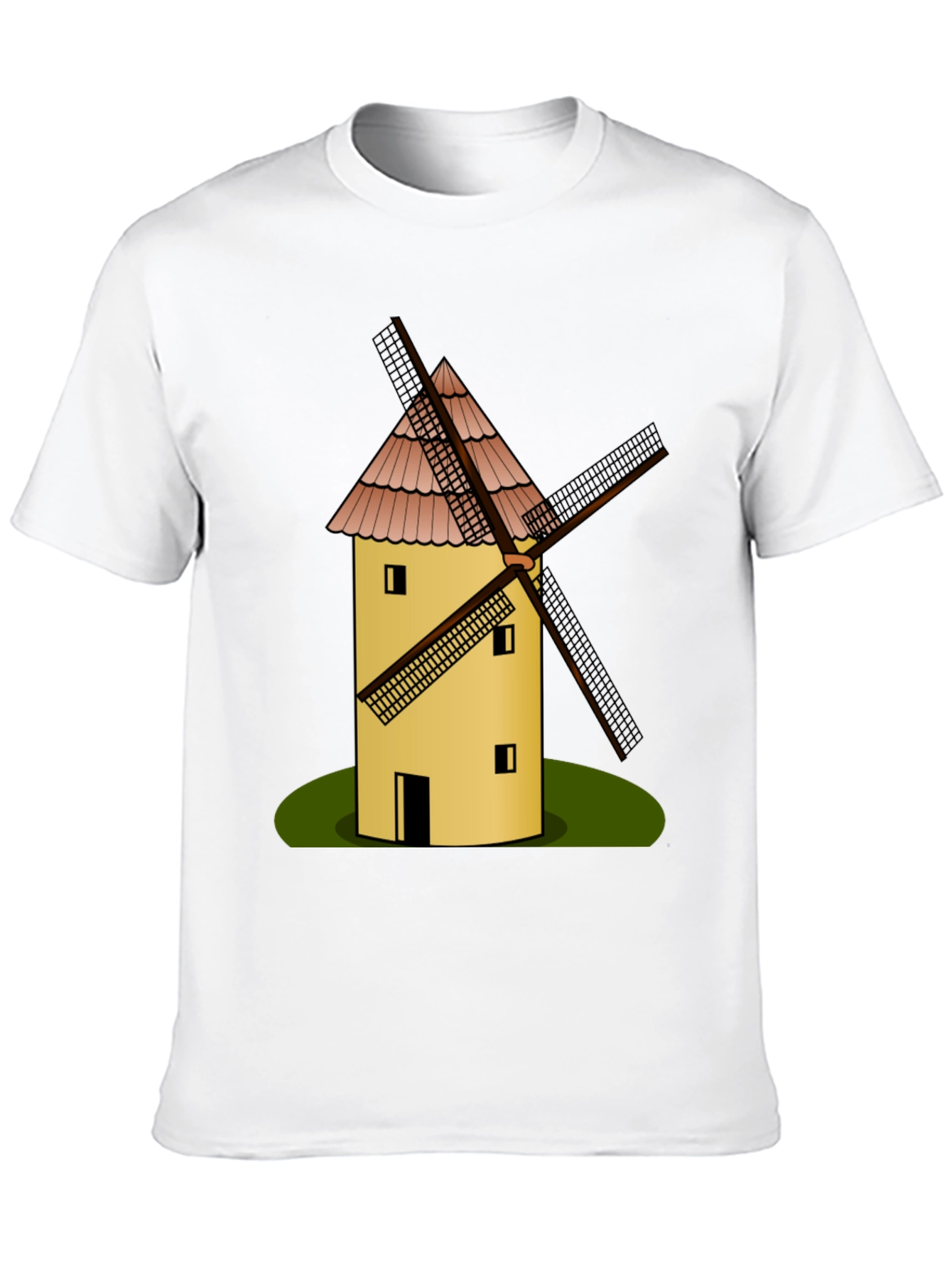 Black Windmill Graphic T-Shirt - Black Cotton Tee view 10