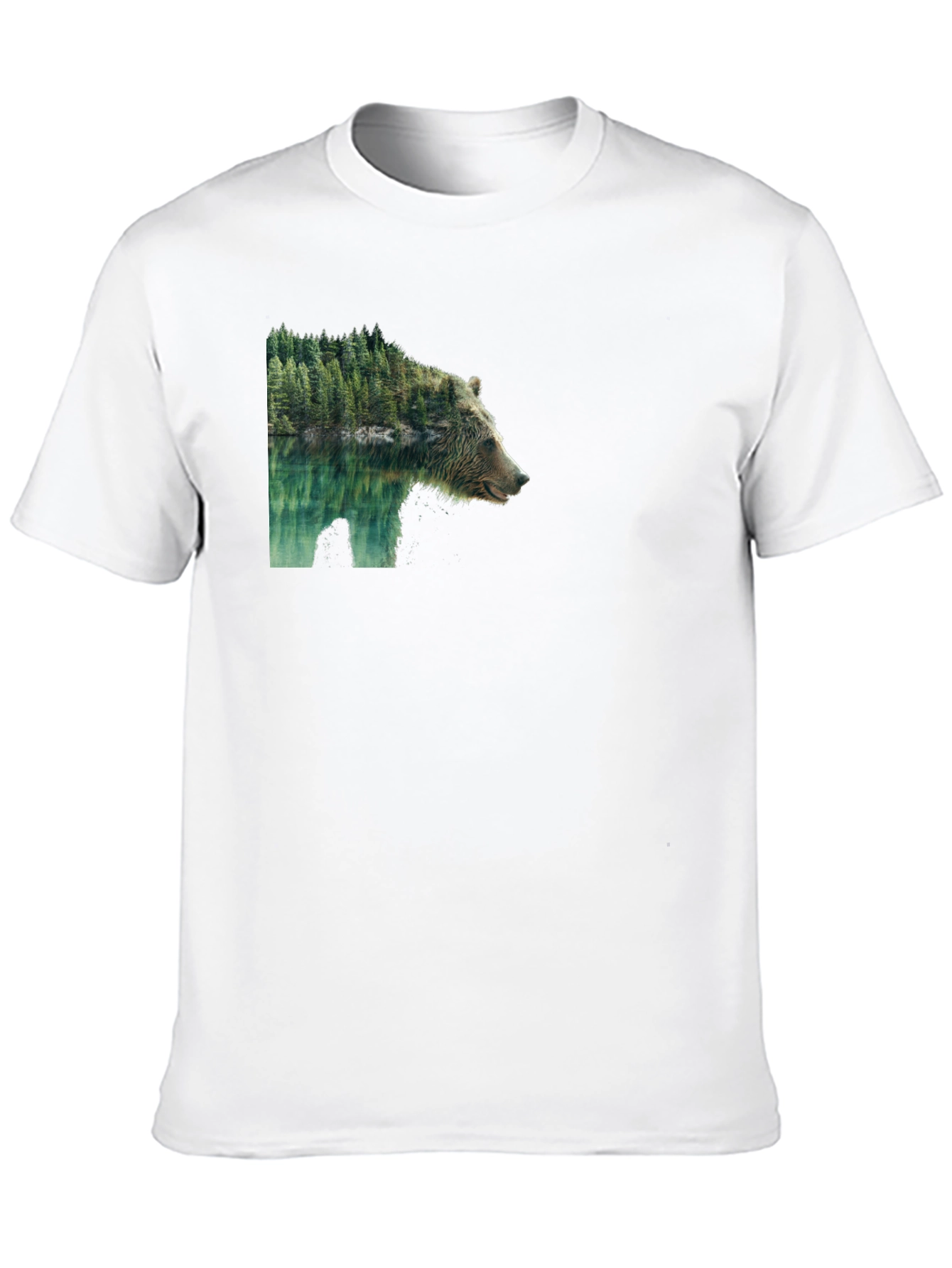 Black Bear & Forest Graphic Tee - Nature Inspired Print view 10