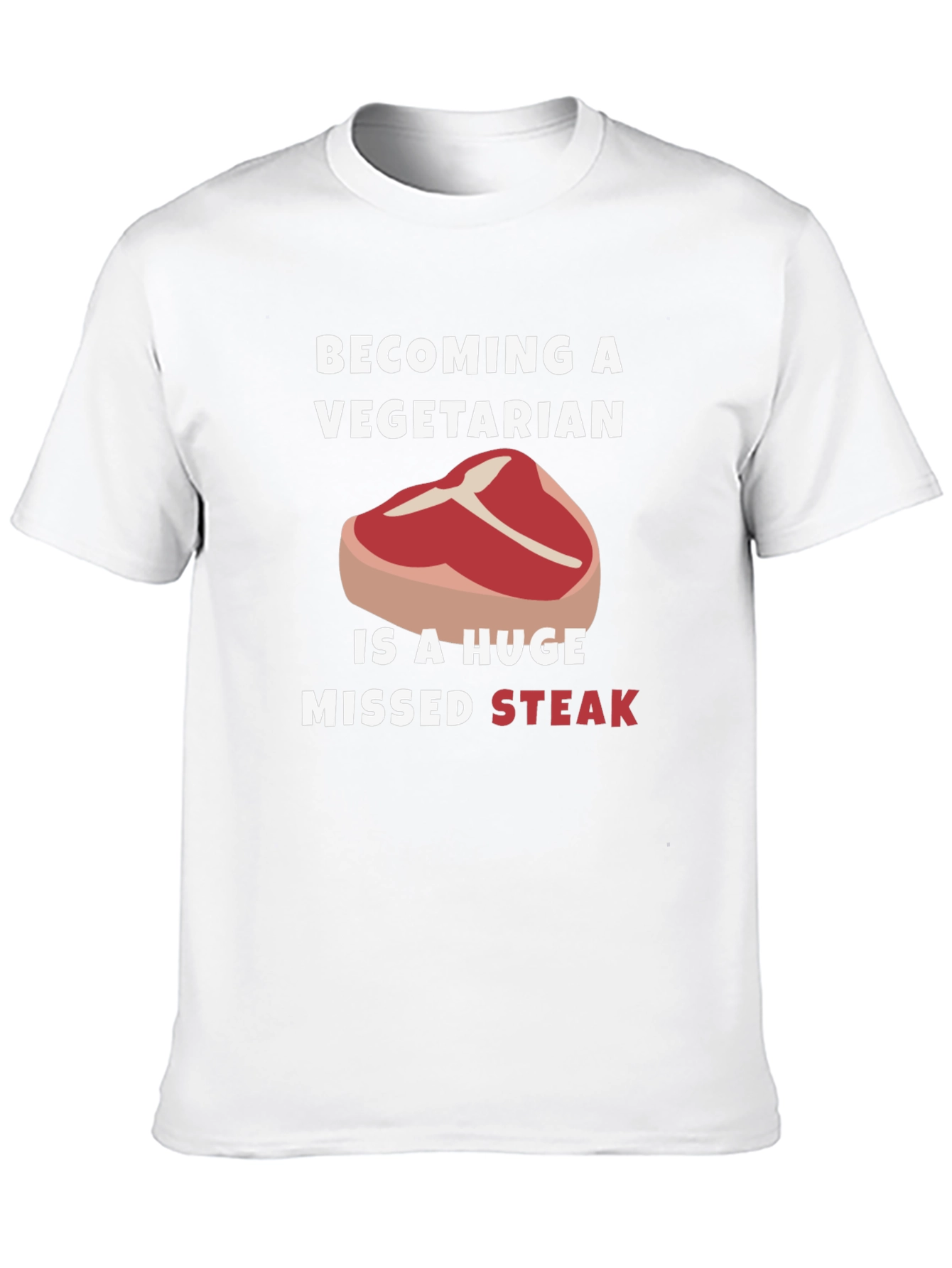 Black Becoming Vegetarian Missed Steak Funny Graphic Tee view 10