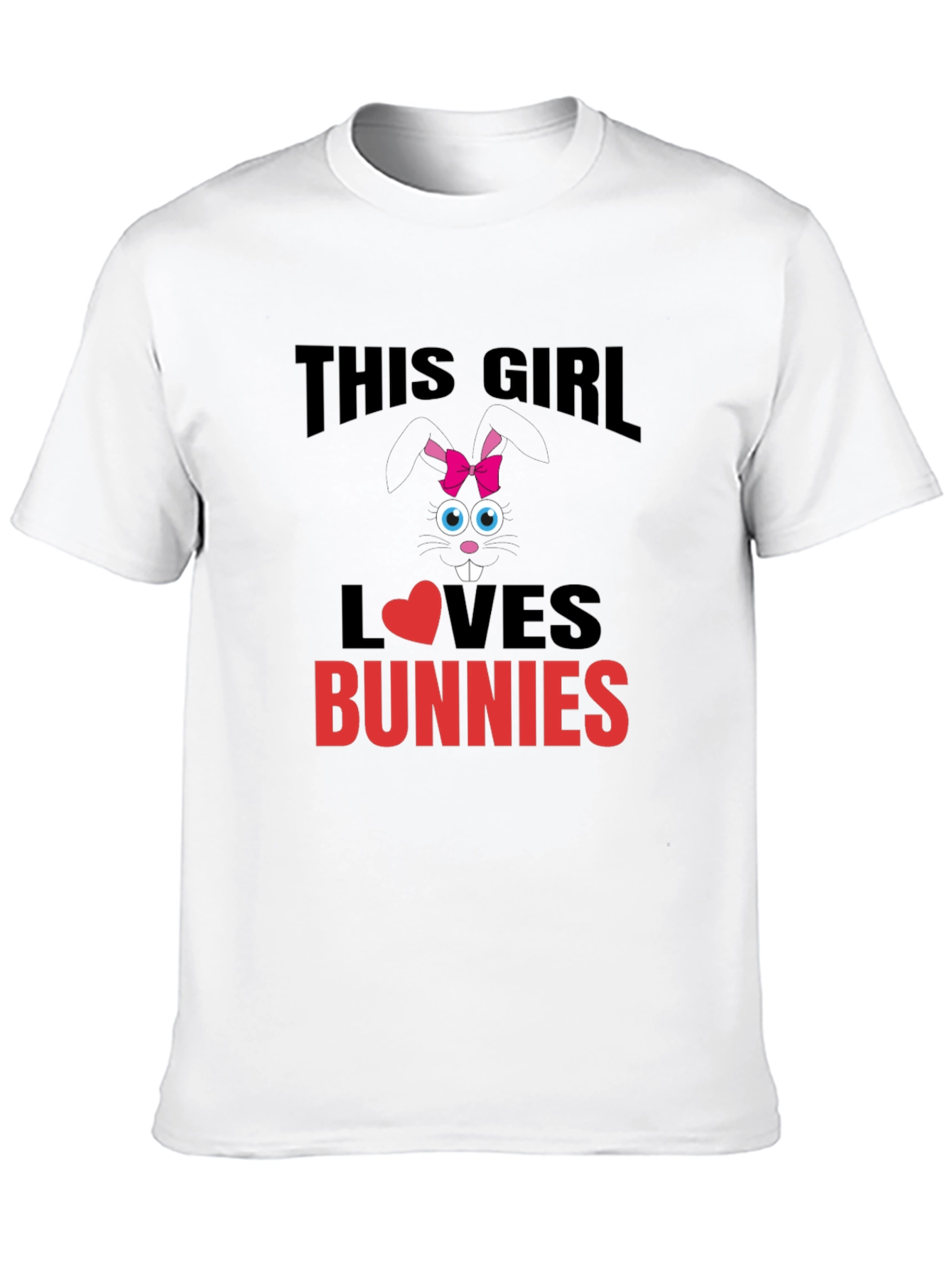 Black This Girl Loves Bunnies T-Shirt - Black Cotton Tee view 10