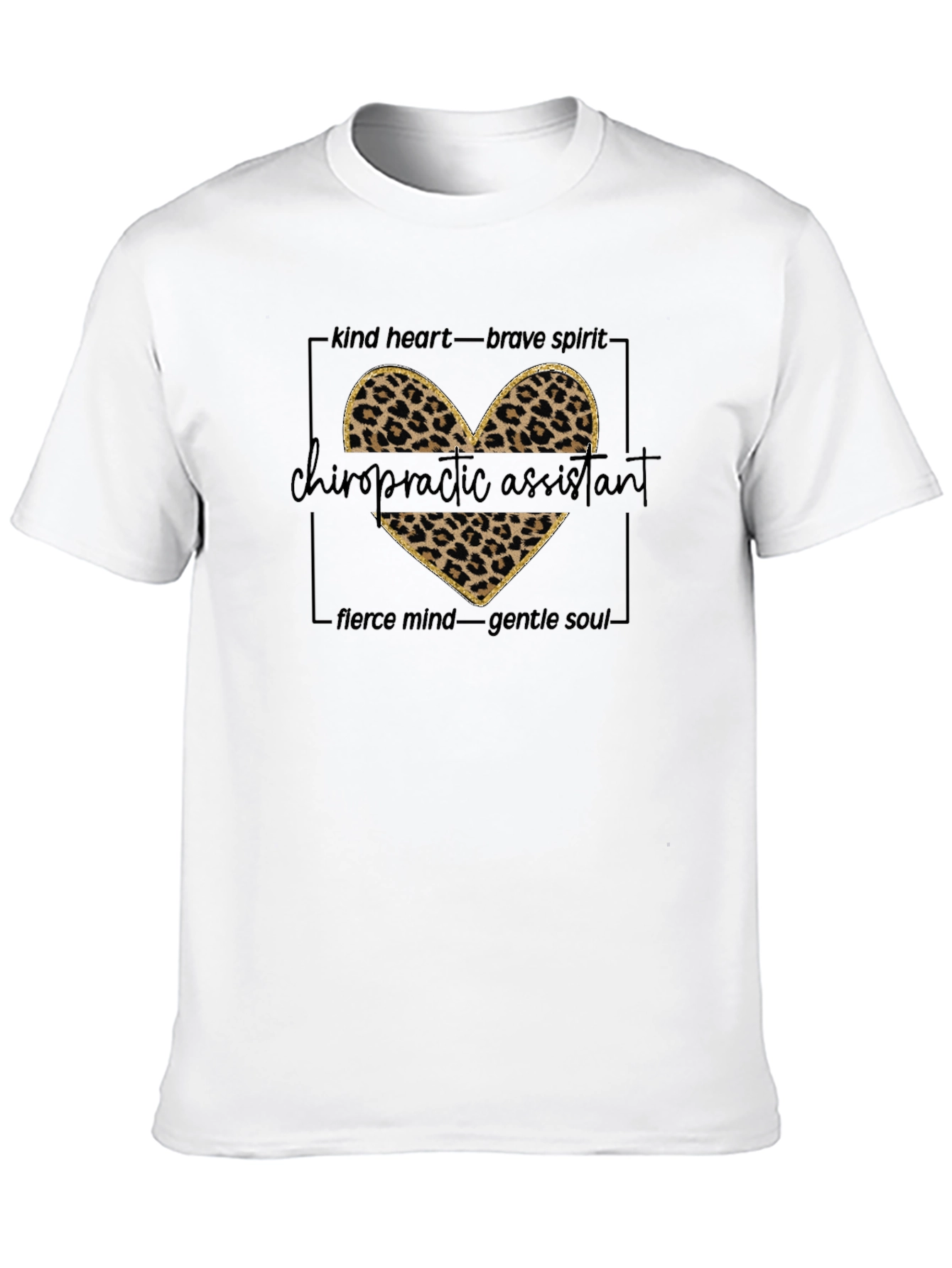 Black Chiropractic Assistant Leopard Heart T-Shirt view 10