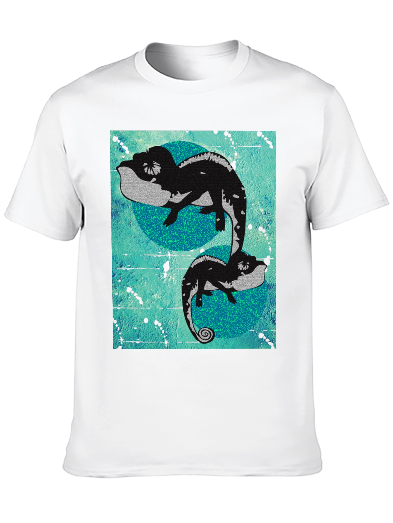 Black Chameleon Graphic Print Black T-Shirt view 10