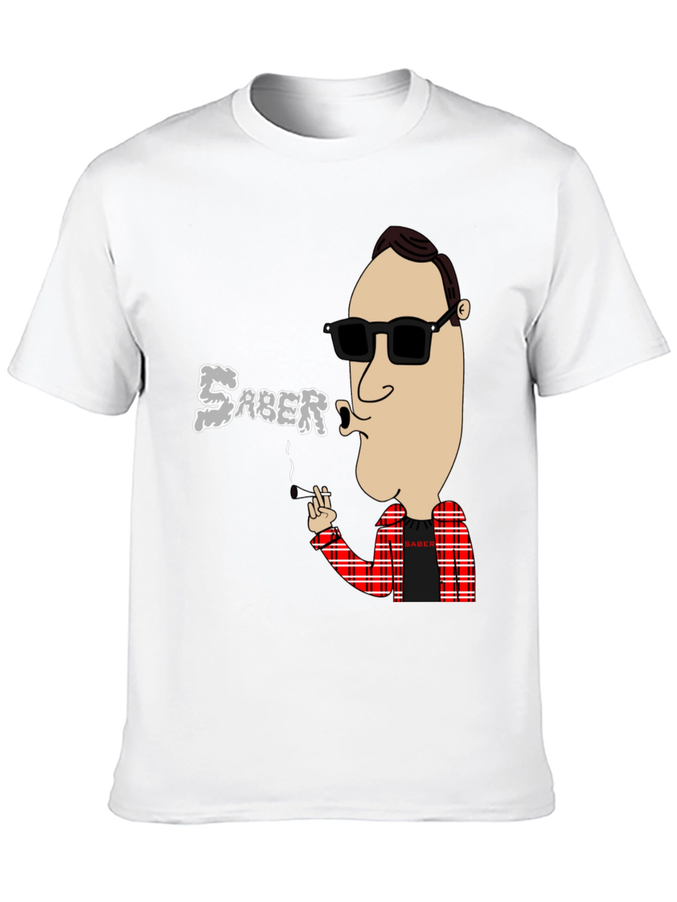 Black Saber Smoking Cartoon T-Shirt view 10