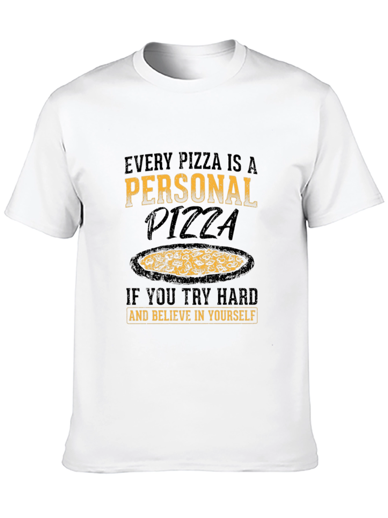 Black Personal Pizza T-Shirt - Funny Foodie Tee view 10