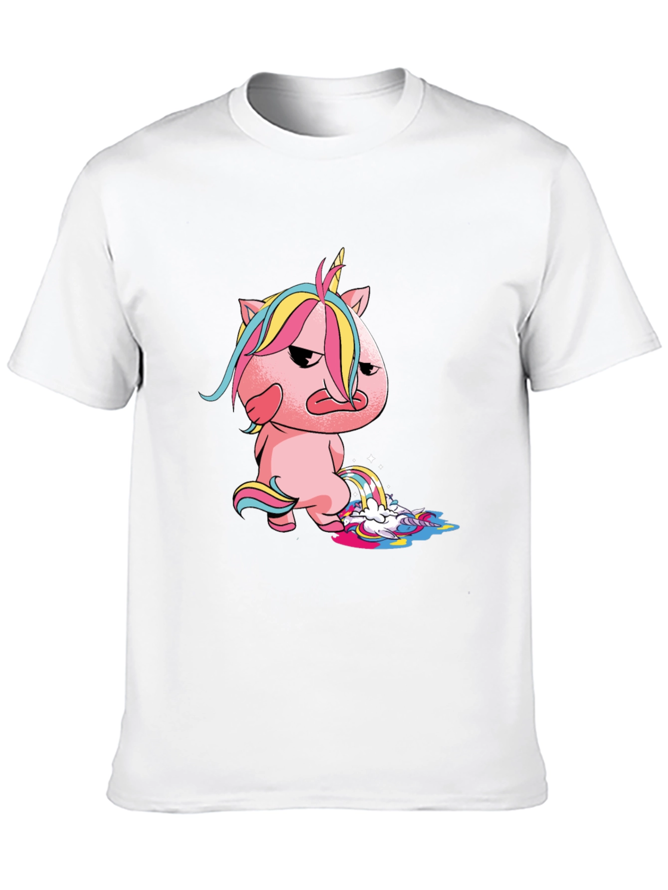 Black Unicorn Rainbow Poop Graphic T-Shirt - Black view 10