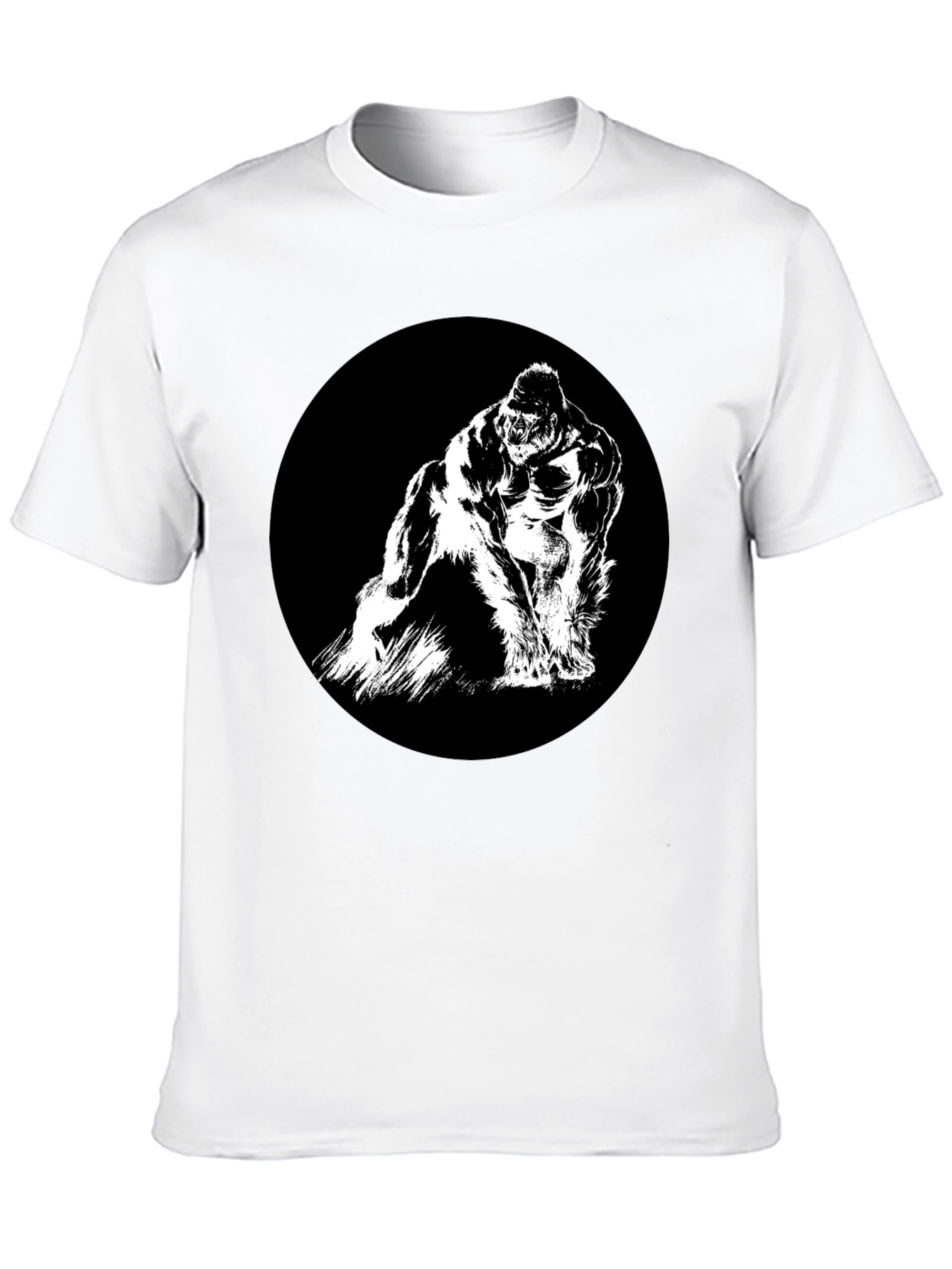 Black Gorilla Graphic Tee - Black Crew Neck T-Shirt view 10