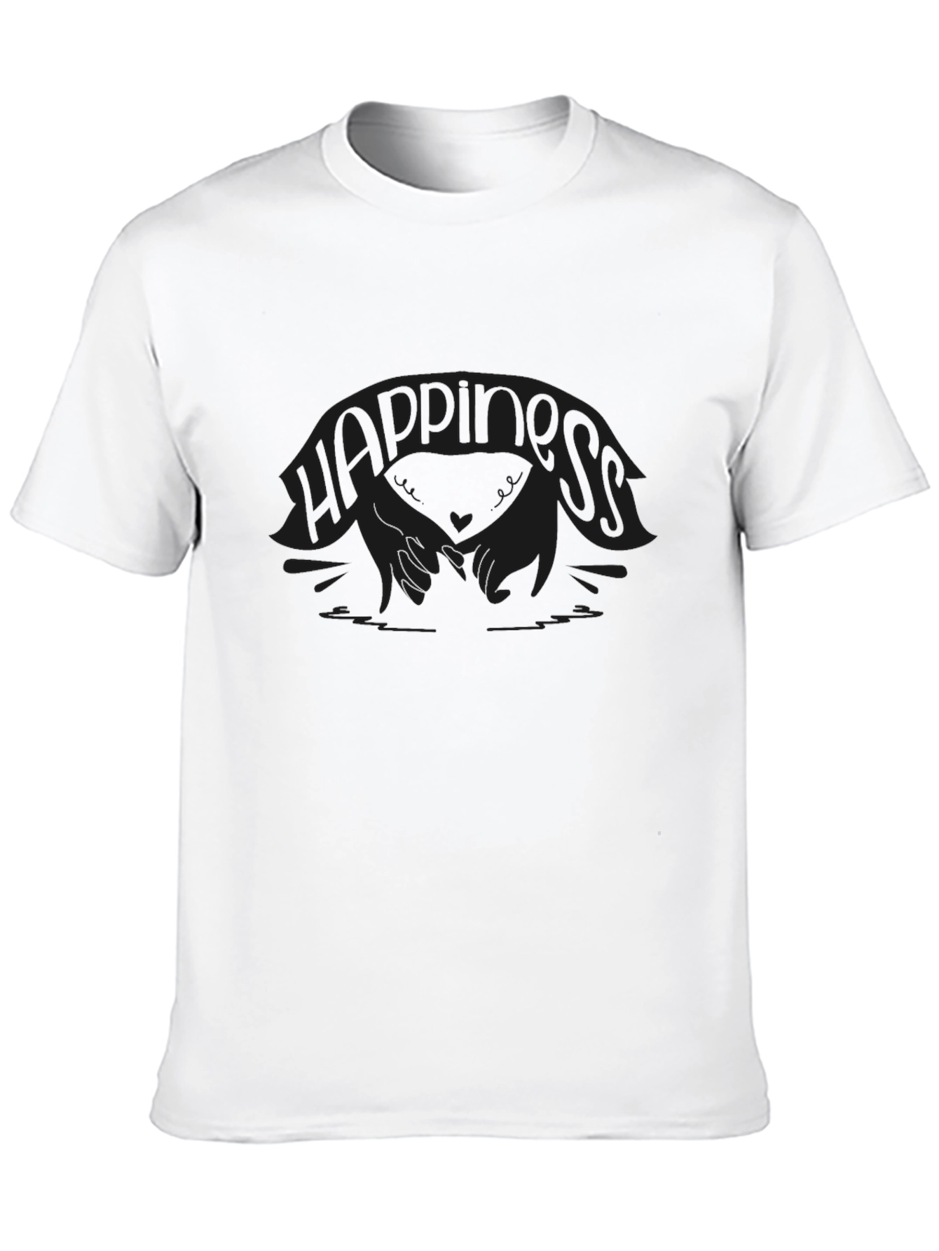 Black Happiness Graphic Black T-Shirt view 10