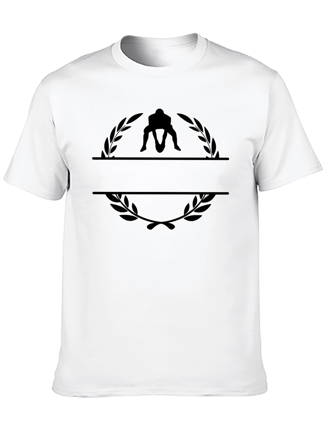 Black Wrestling Laurel Wreath Black T-Shirt view 10