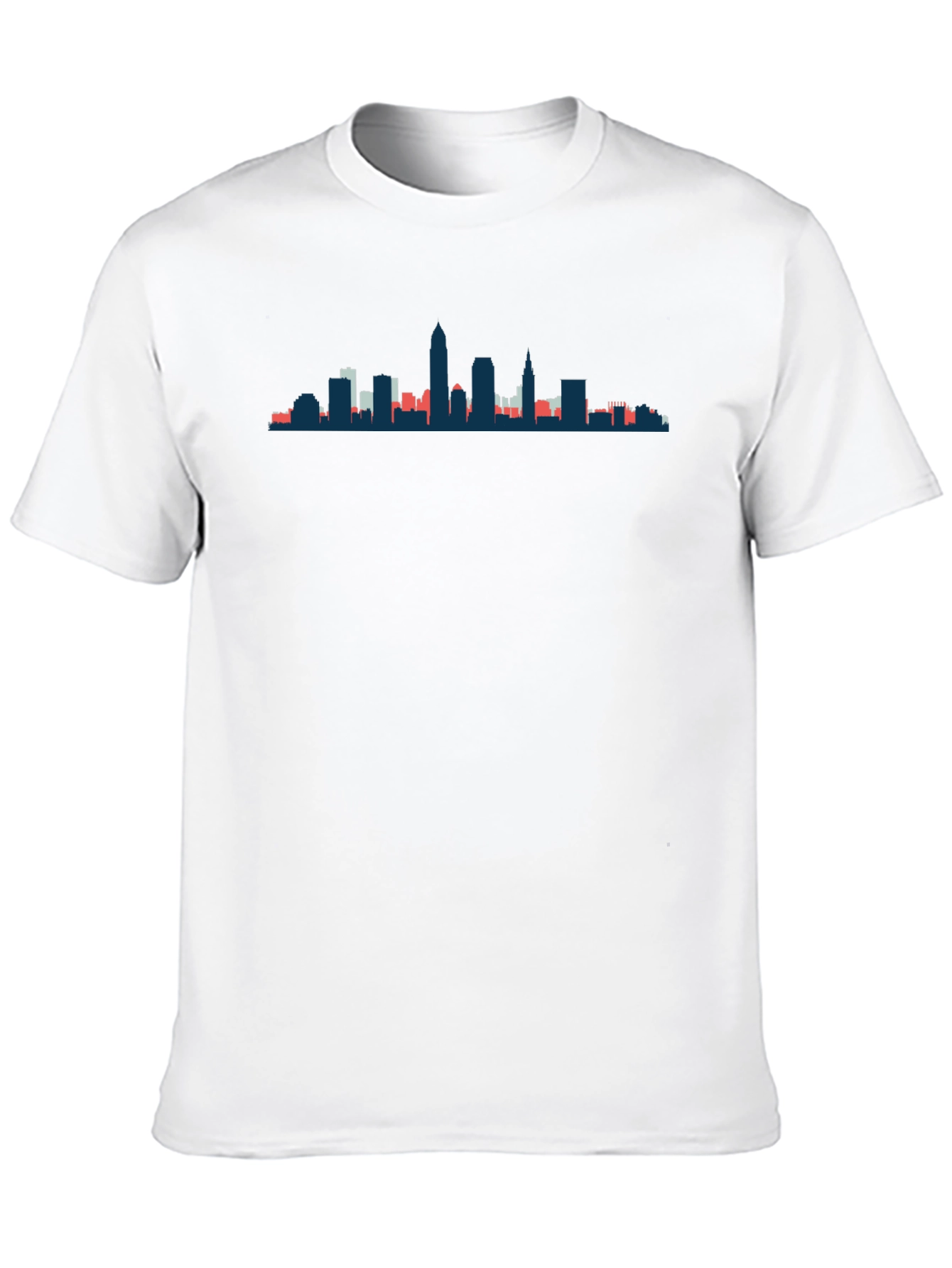 Black City Skyline Graphic Tee - Modern Crew Neck T-Shirt view 10