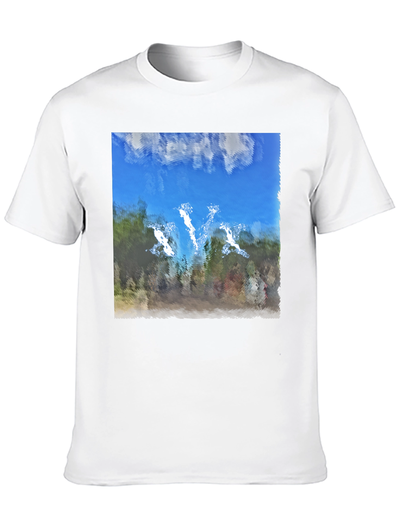 Black Abstract Sky Graphic Black T-Shirt view 10