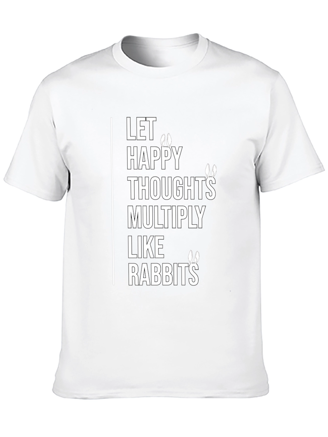 Black Happy Thoughts Rabbit T-Shirt - Multiply the Joy! view 10