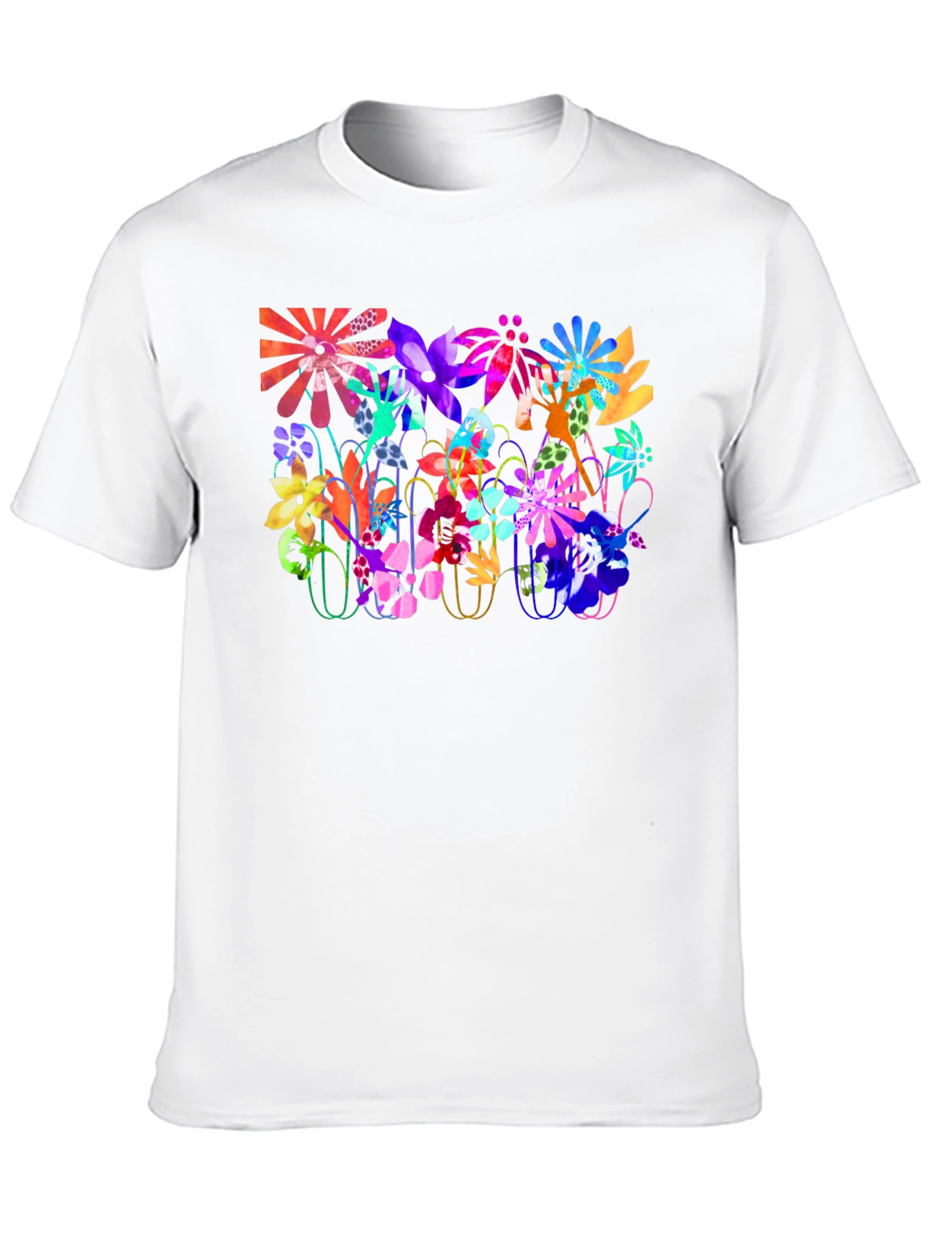 Black Floral Print Crew Neck Tee view 10