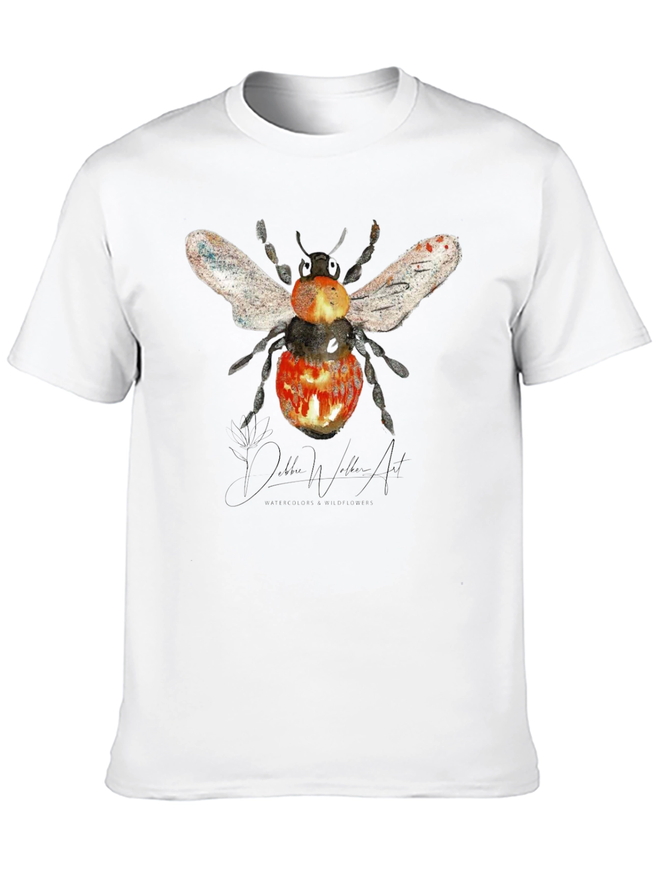 Black Bee Graphic T-Shirt - Artistic Watercolor Design view 10