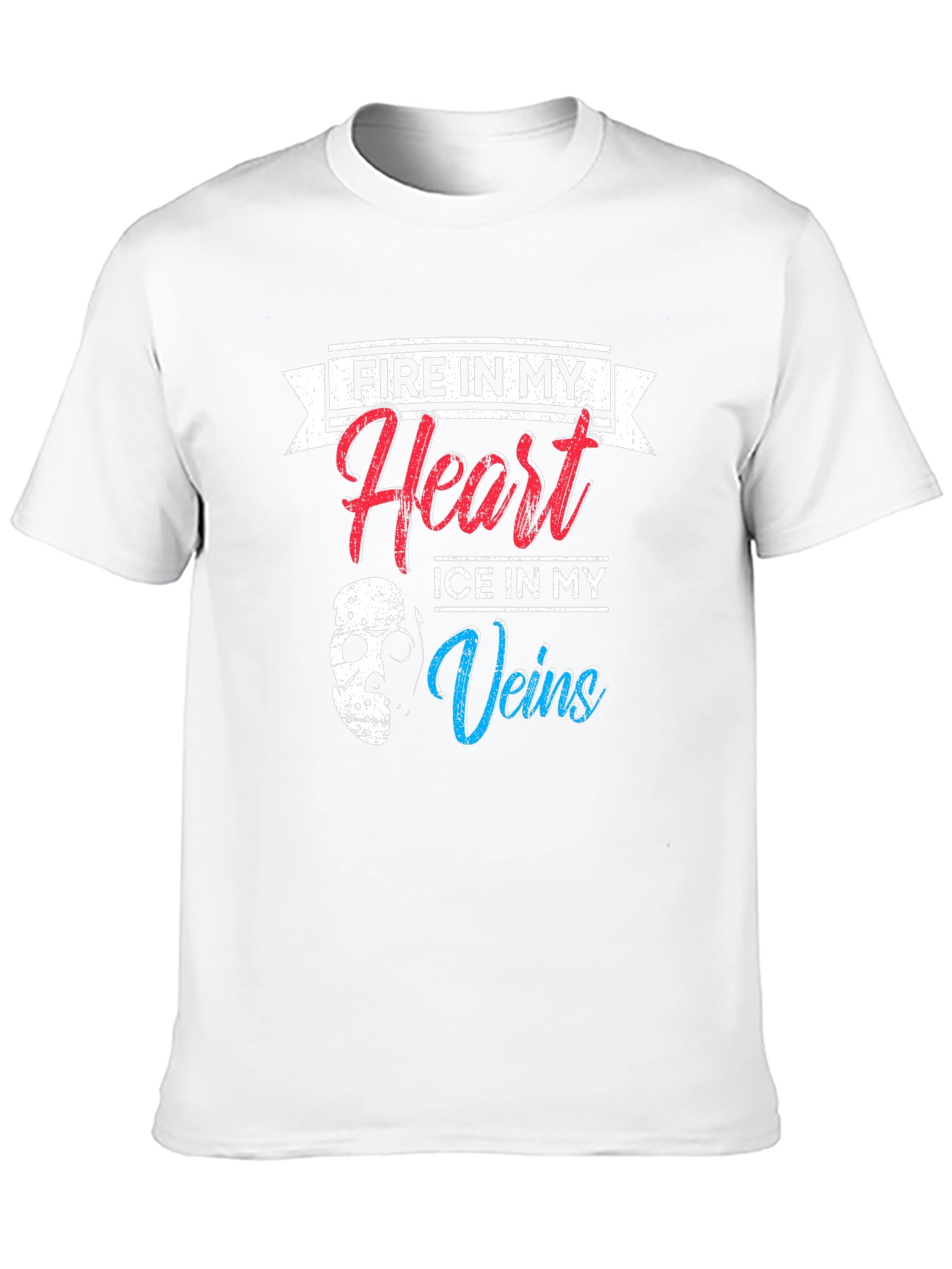 Black Fire Heart Ice Veins Graphic T-Shirt view 10