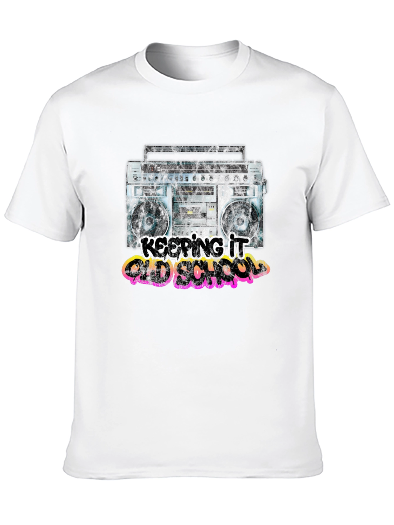 Black Retro Boombox T-Shirt - Keeping It Old School view 10
