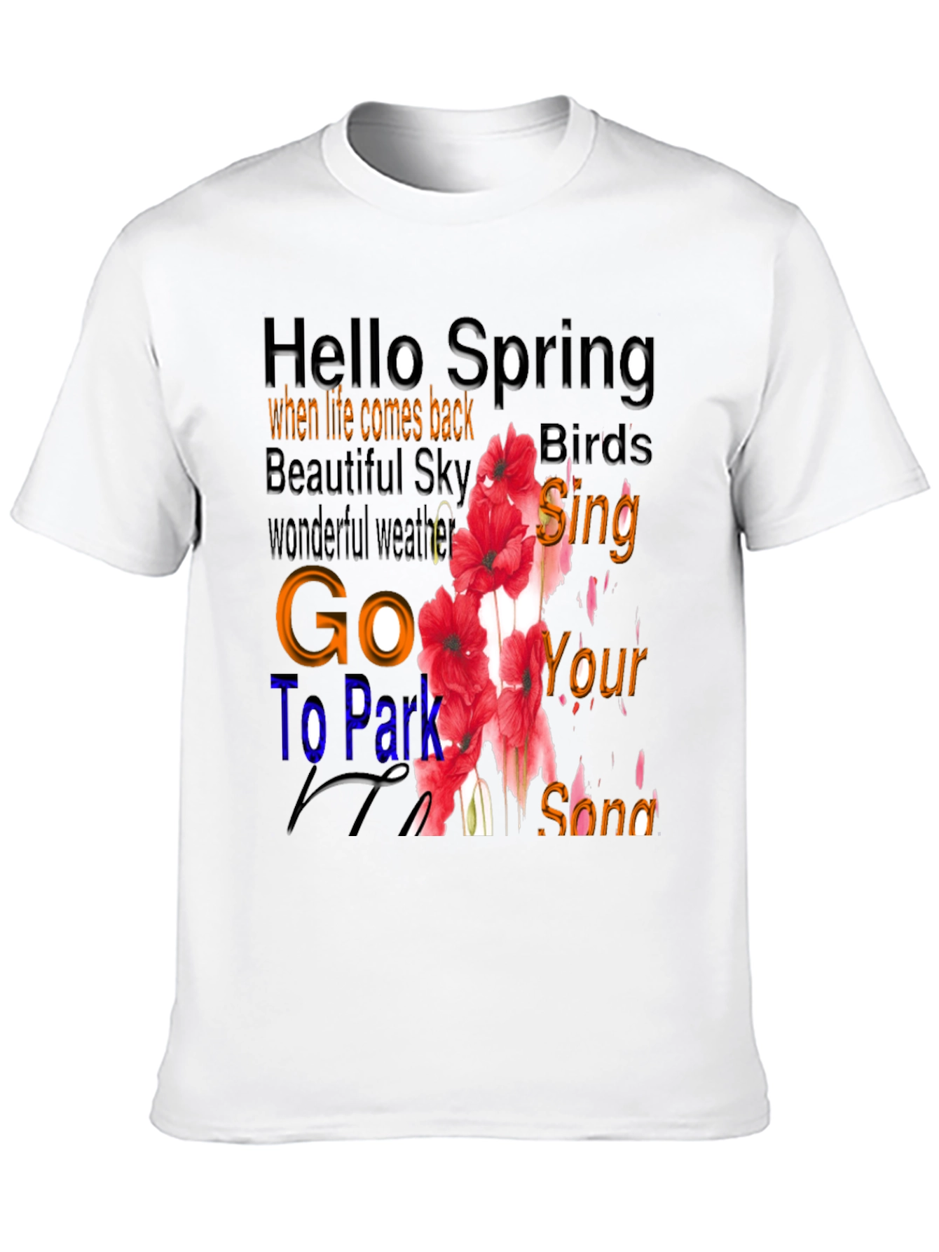 Black Hello Spring Floral Graphic T-Shirt view 10