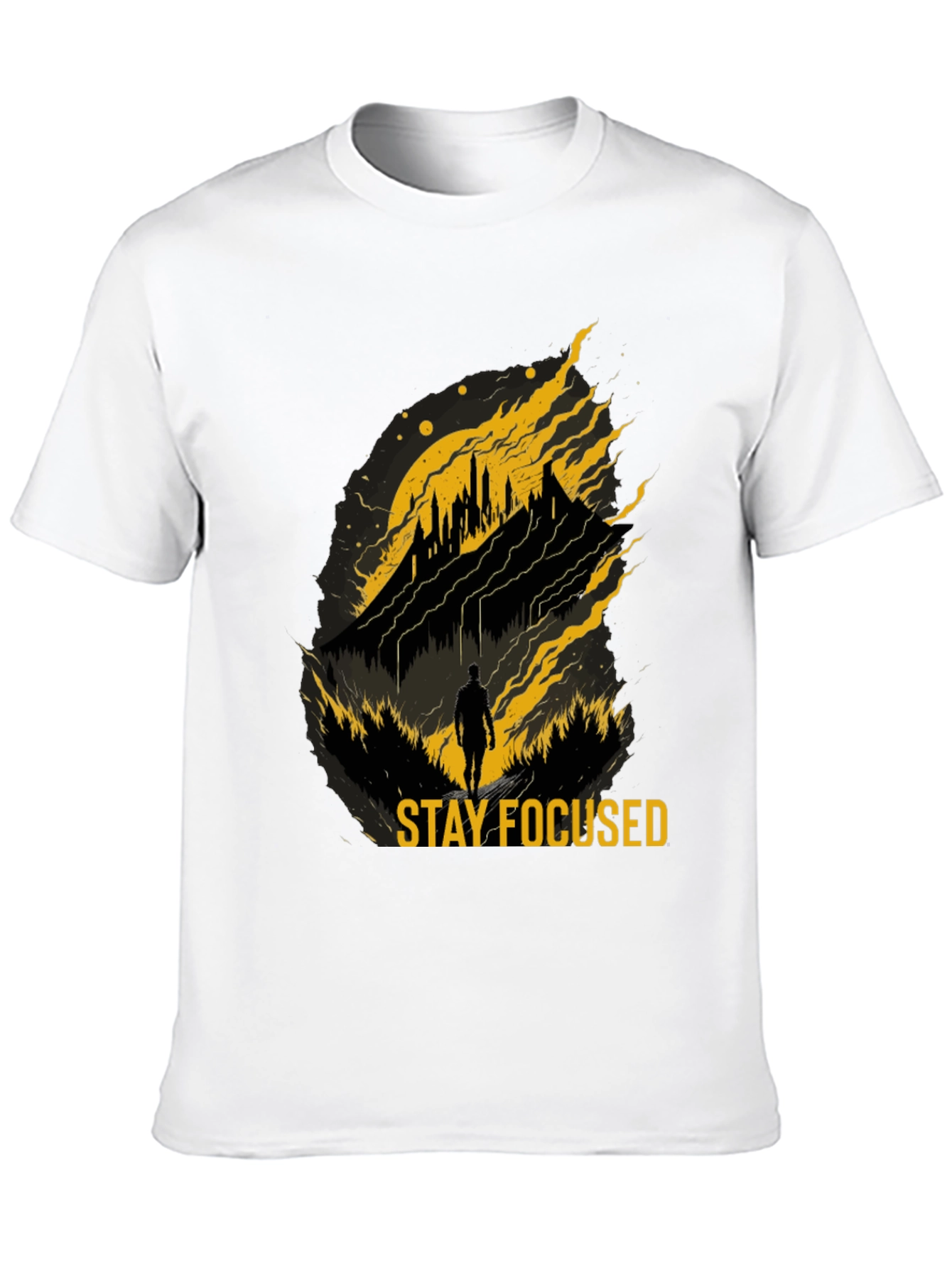 Black Stay Focused Graphic T-Shirt - Inspiring Design view 10