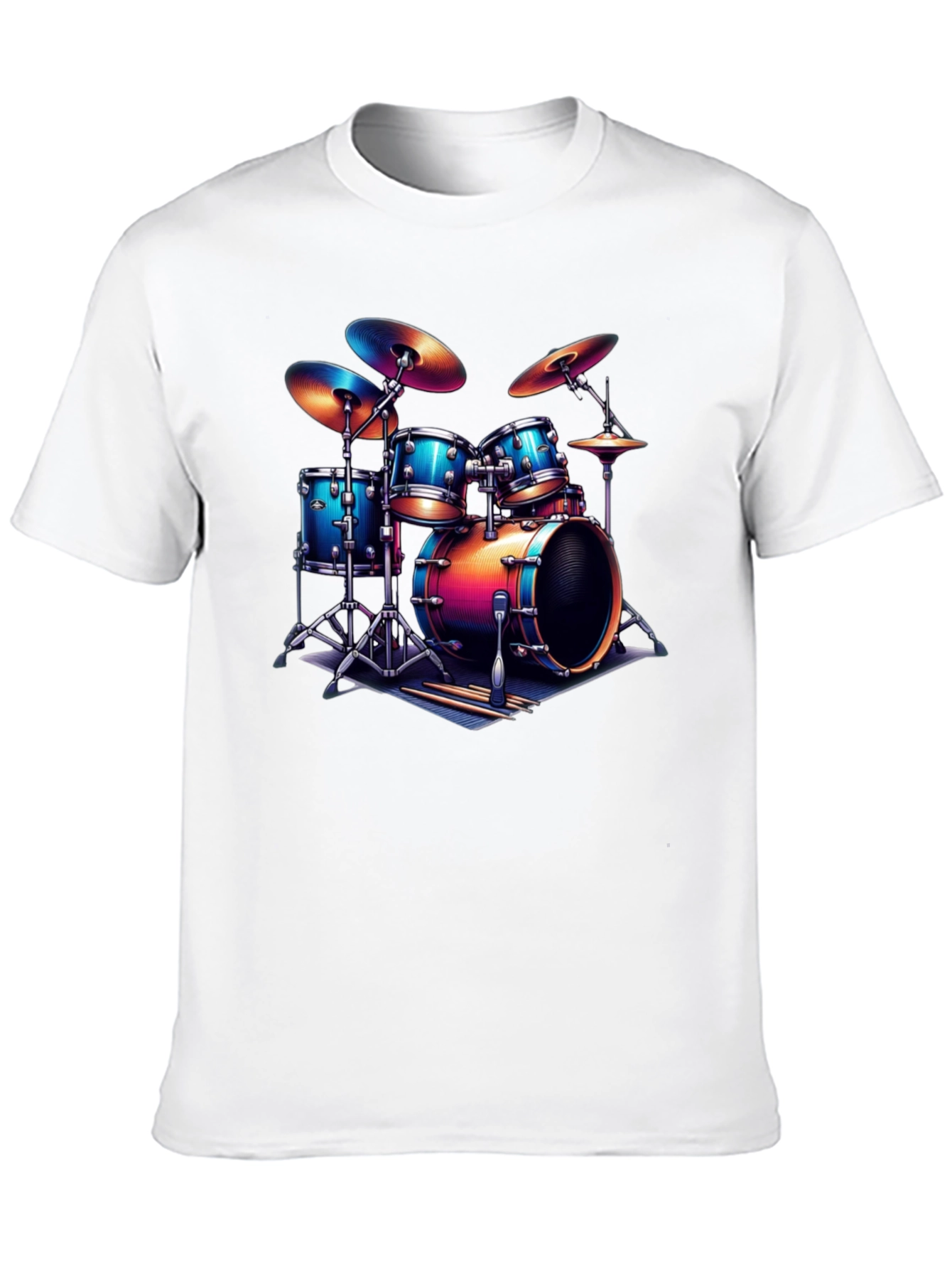 Black Drum Kit Graphic T-Shirt - Music Lover Tee view 10