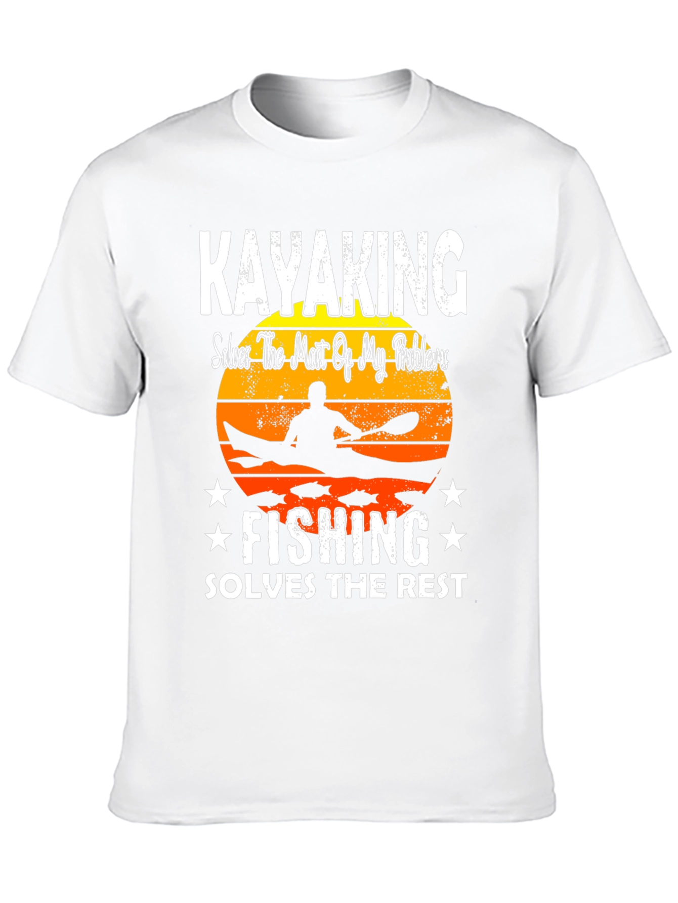 Black Kayaking and Fishing Graphic T-Shirt view 10
