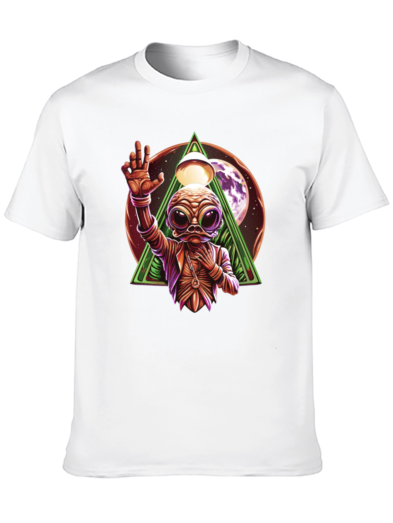 Black Alien Graphic Black T-Shirt - Unique Design view 10