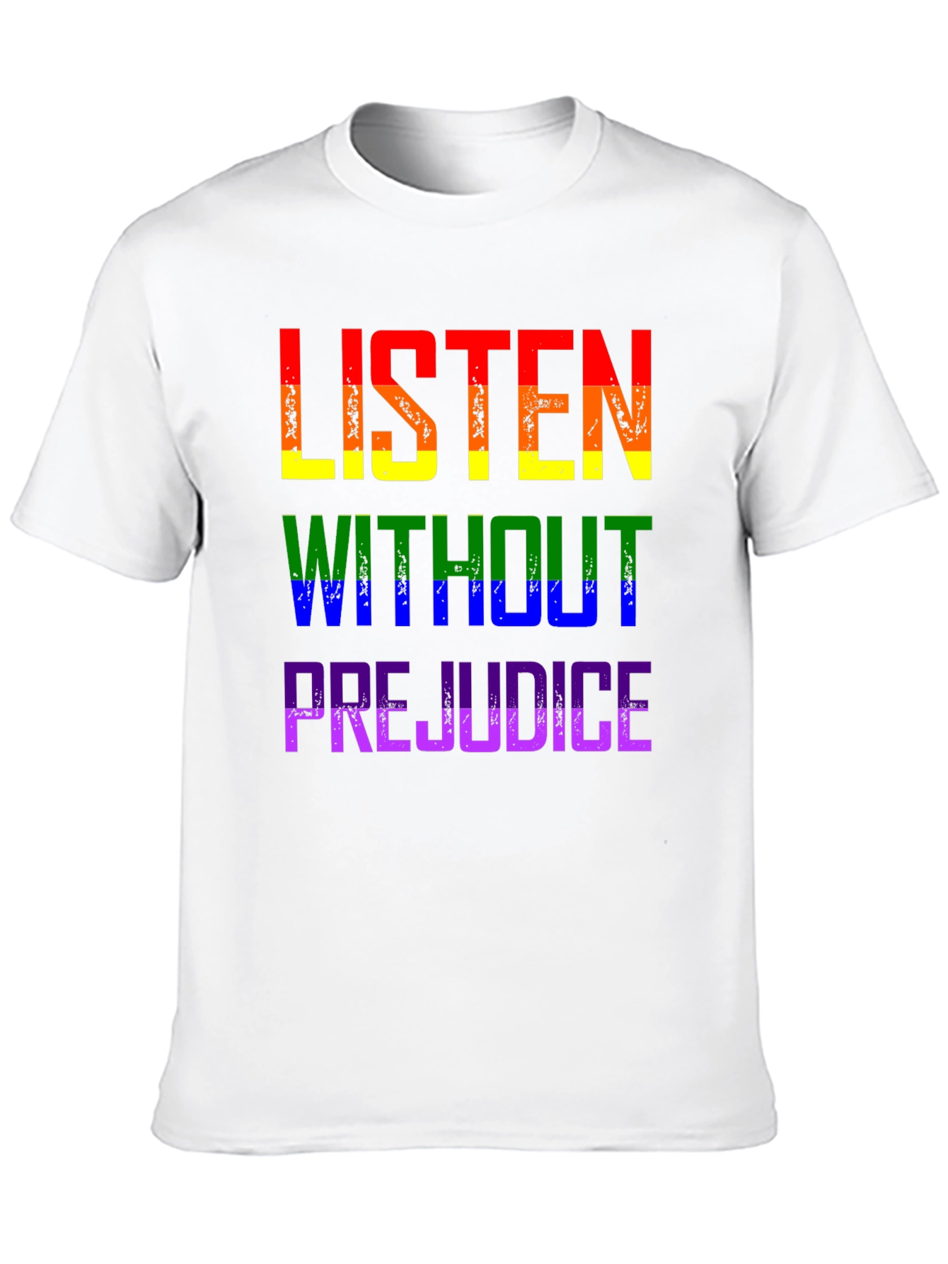 Black Listen Without Prejudice Pride Tee view 10