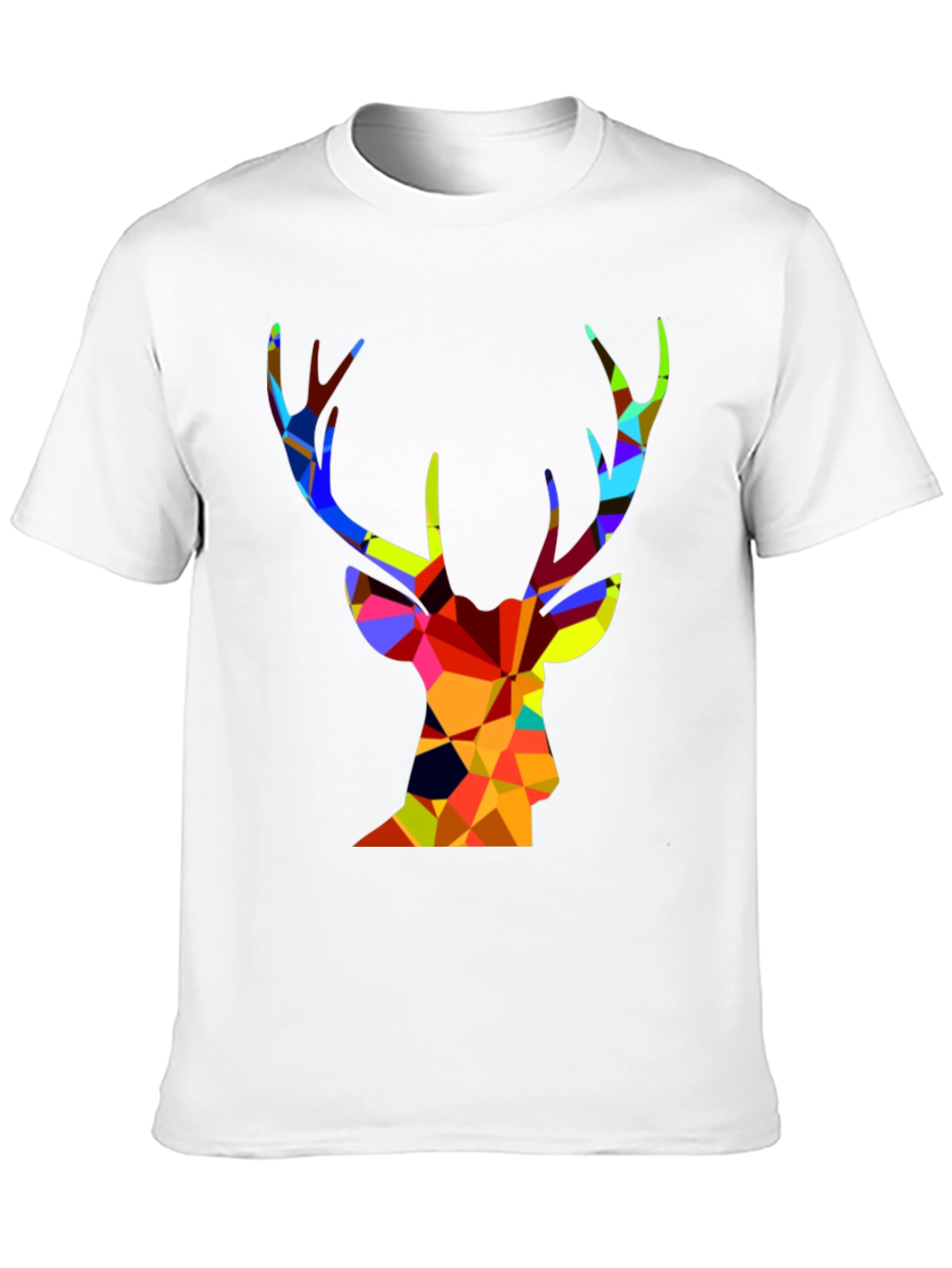 Black Geometric Deer Graphic T-Shirt view 10