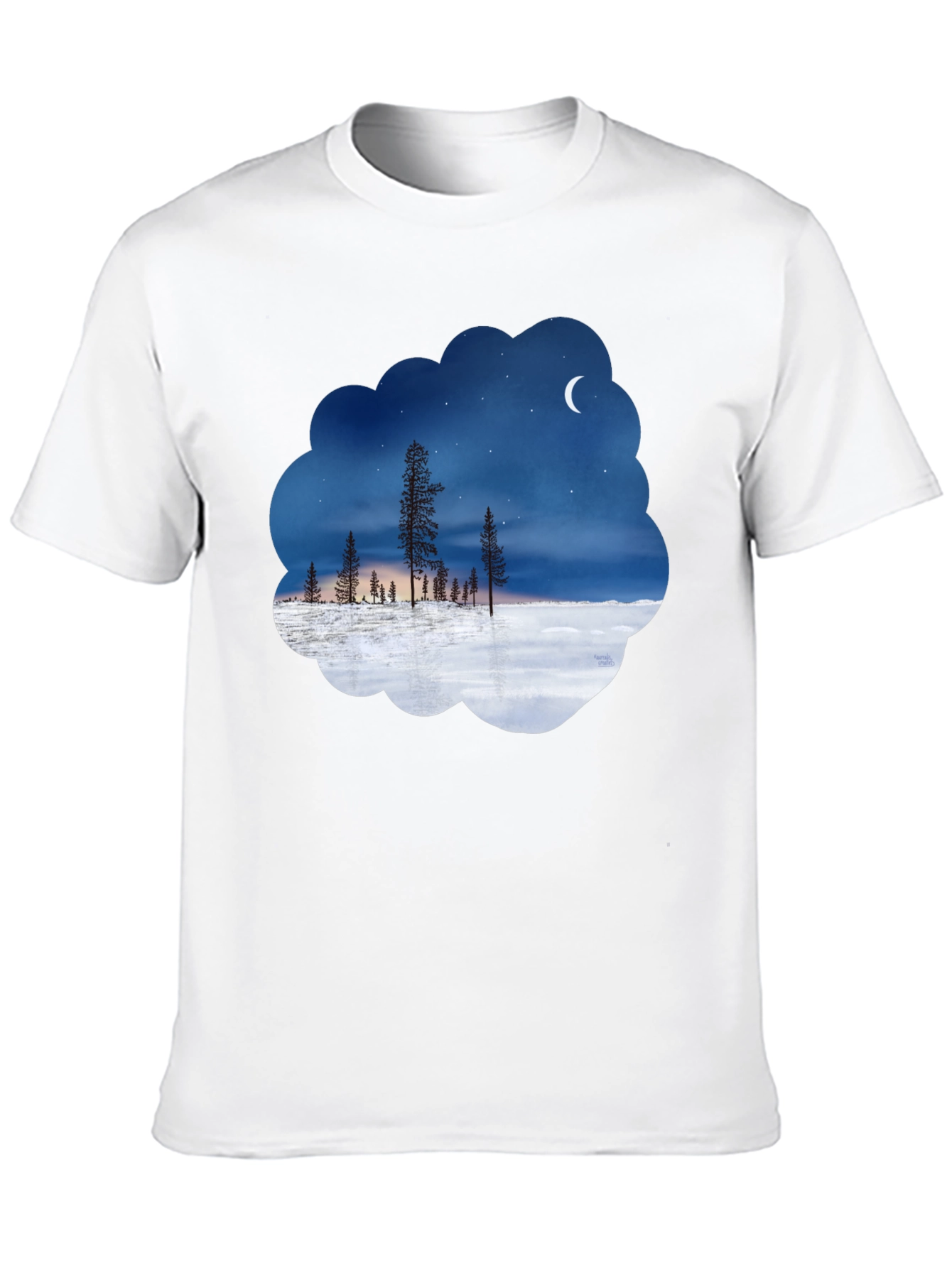 Black Night Sky Landscape Graphic Tee view 10