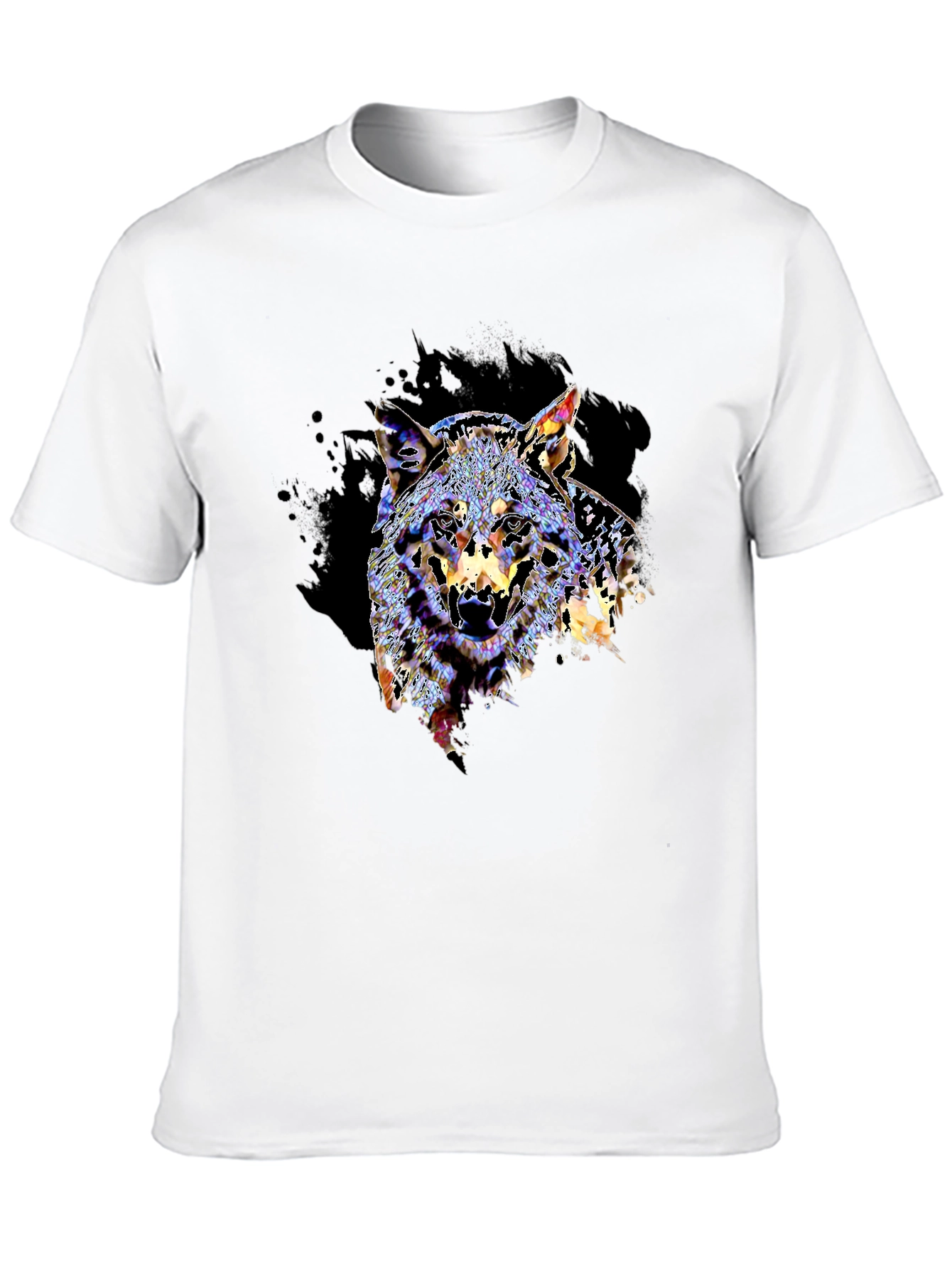 Black Wolf Graphic Print Black T-Shirt view 10