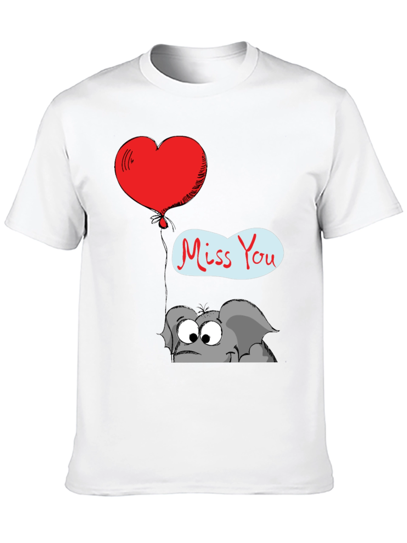 Black Cute Elephant Miss You T-Shirt view 10