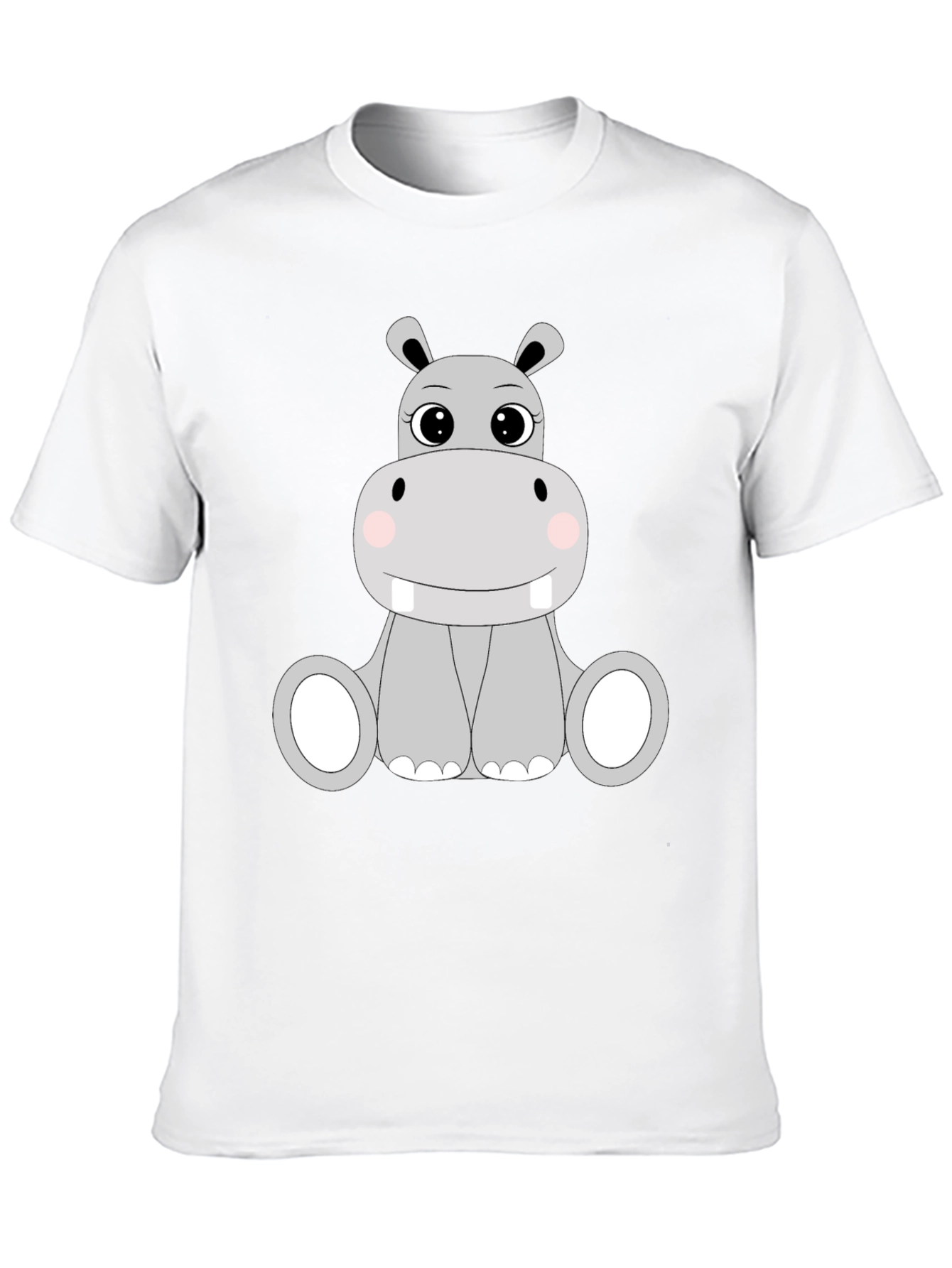 Black Cute Hippo Graphic Tee - Black view 10